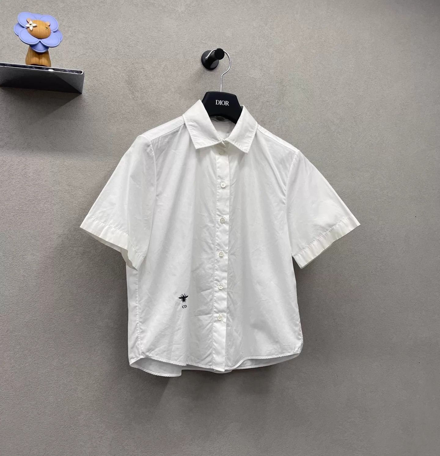 Dior DIOR Bee Embroidered White SS Shirt 34 Size XS / US 0-2 / IT 36-38 - 3 Thumbnail