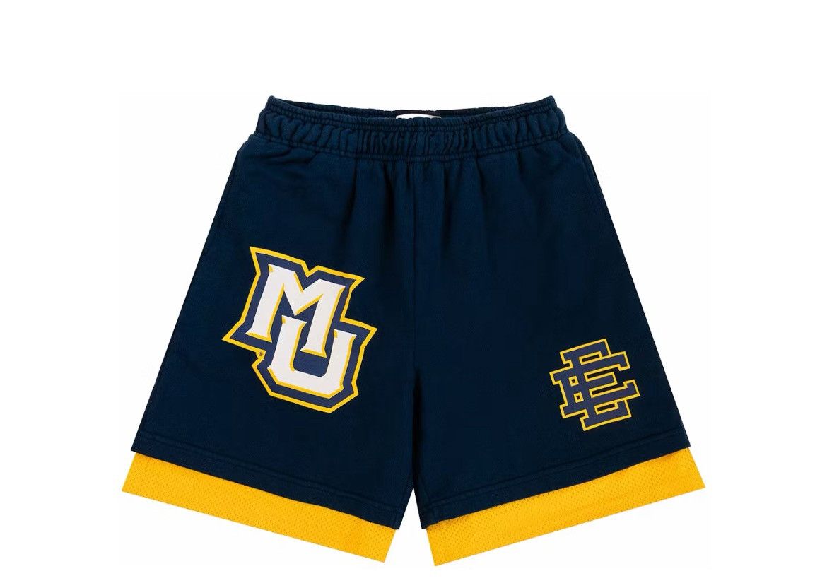 Eric Emanuel Eric Emanuel Marquette Navy & gold double layer shorts large Size US 32 / EU 48 - 1 Thumbnail