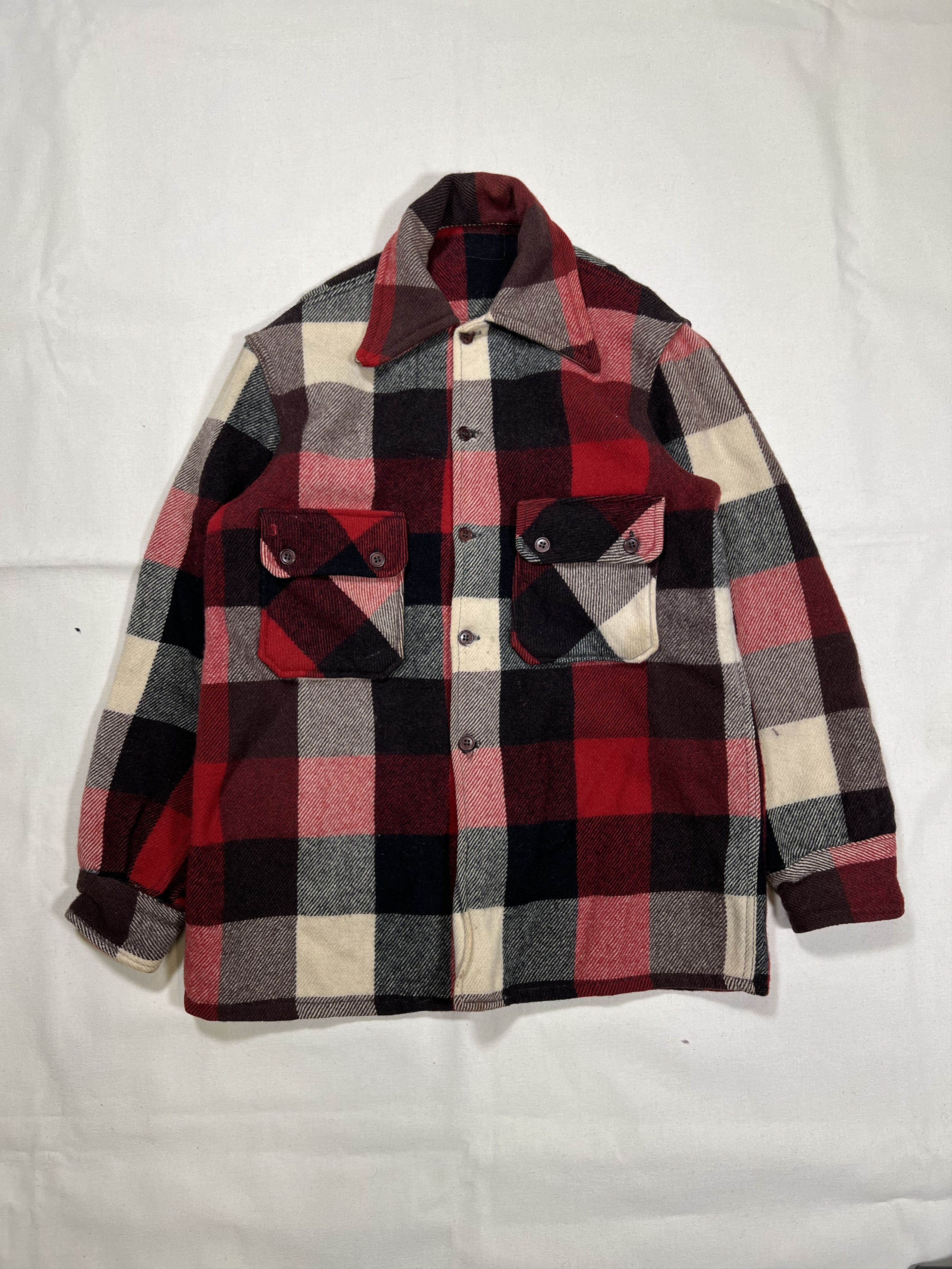 Vintage True VTG 1970's Heavy Wool Plaid Flannel Shirt Size US M / EU 48-50 / 2 - 1 Thumbnail