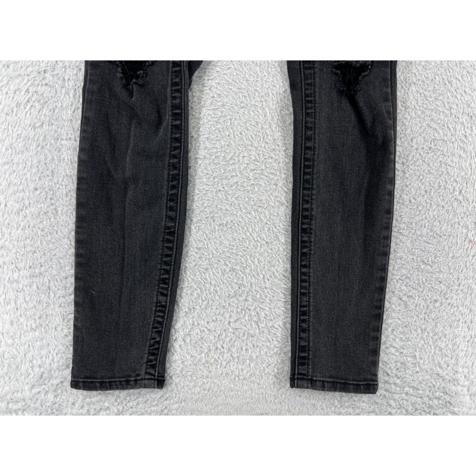 Vintage Seven7 Jeans Women's Black Denim Skinny 4 Cotton Blend Embellished Pockets Stretch Crop Size 27" / US 4 / IT 40 - 6 Thumbnail