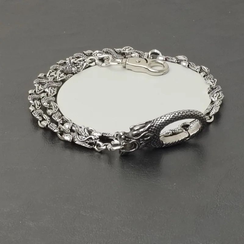 Japanese Brand × Jewelry Dragon Head Punk Pants Chain Silver Size ONE SIZE - 4 Thumbnail