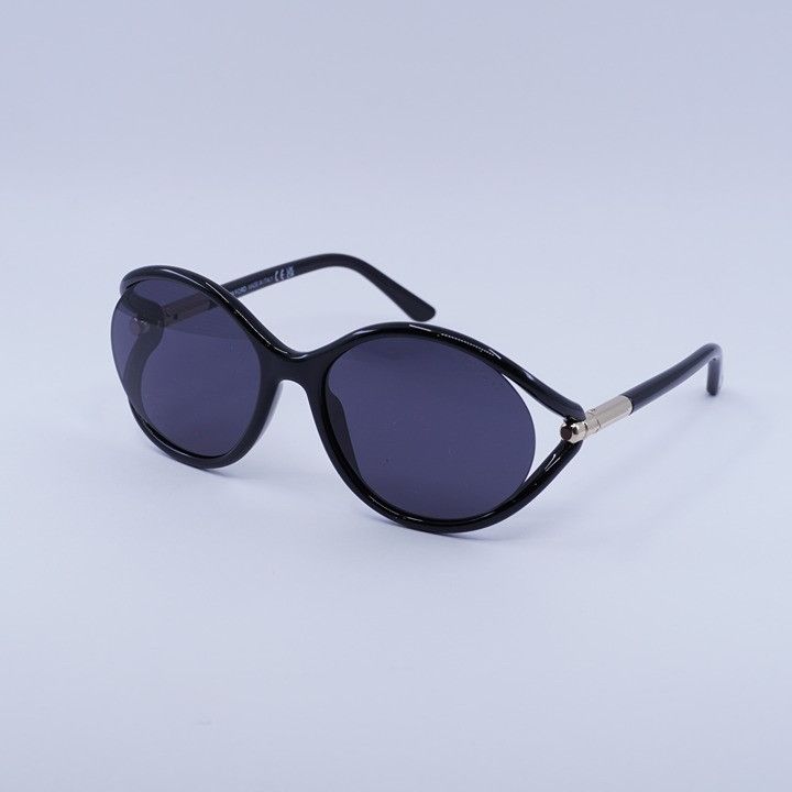 Tom Ford Tom Ford Melody FT1090 01A Sunglasses Shiny Black Geometric Size ONE SIZE - 1 Thumbnail