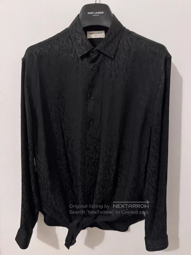 Saint Laurent Paris Saint Laurent Paris Mulberry Silk Dark Pattern Thorn Print Size XS / US 0-2 / IT 36-38 - 3 Thumbnail