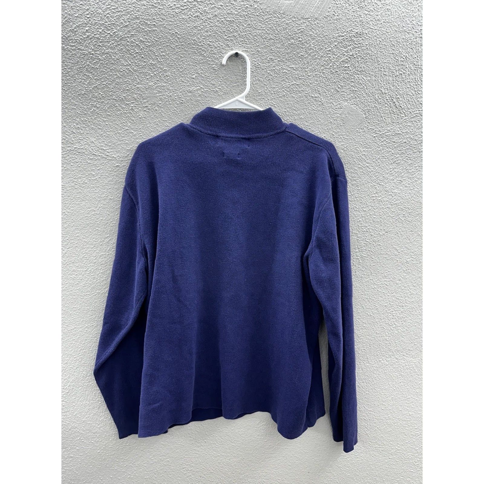 Ralph Lauren VINTAGE Polo by Ralph Lauren Womens Top L Blue Mock Neck Long Sleeve Polo by Ralph Lauren Size L / US 10 / IT 46 - 6 Thumbnail