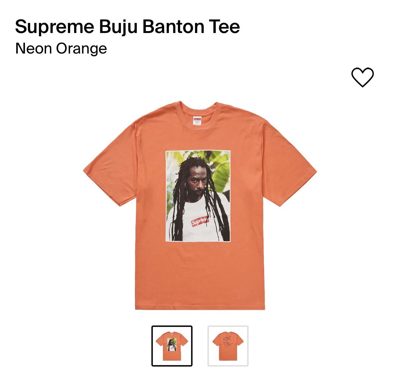 Supreme buju banton tee orange