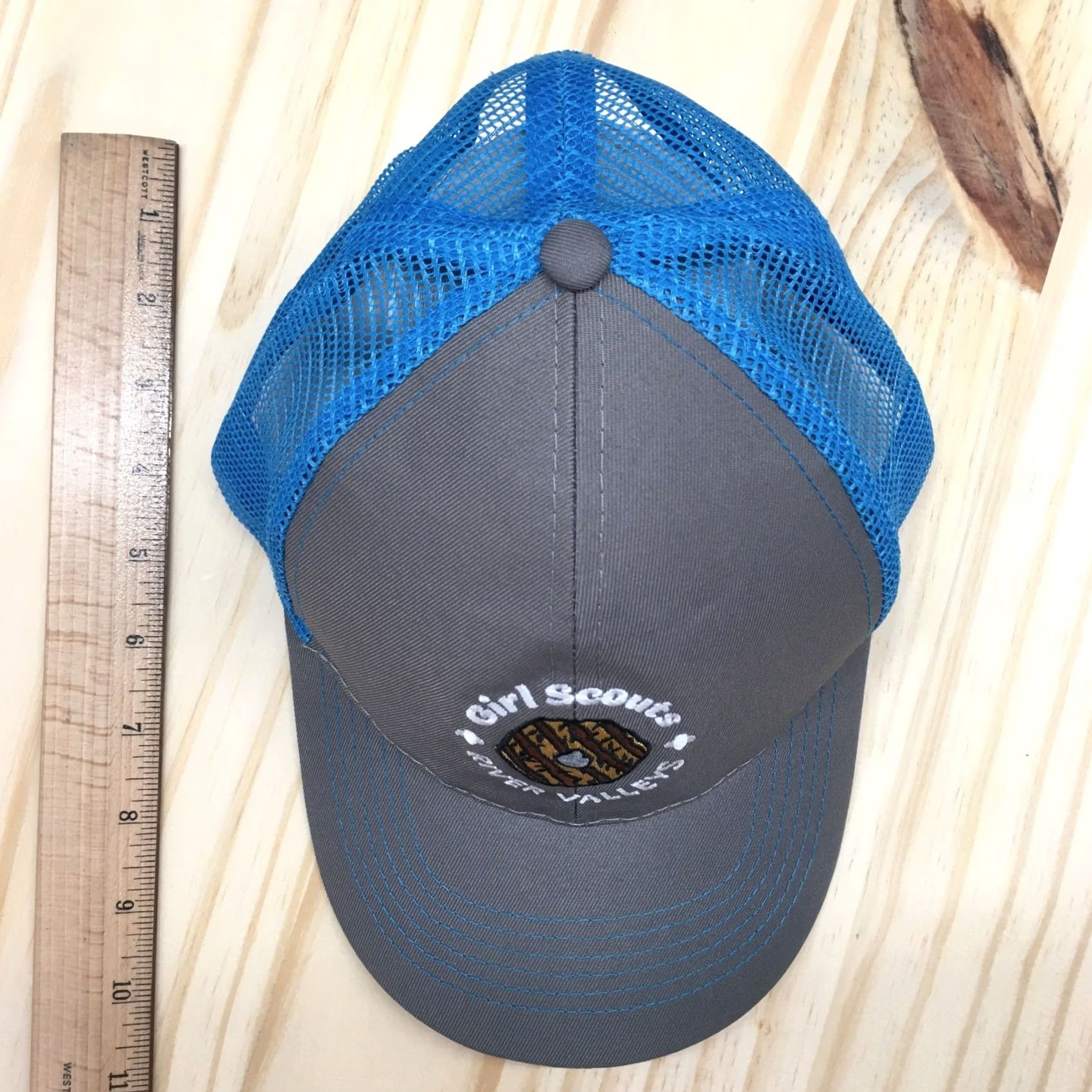 Vintage Girl Scouts River Valleys Trucker Hat Unisex Gray OSFA Curved Brim Embroidered Size ONE SIZE - 4 Thumbnail