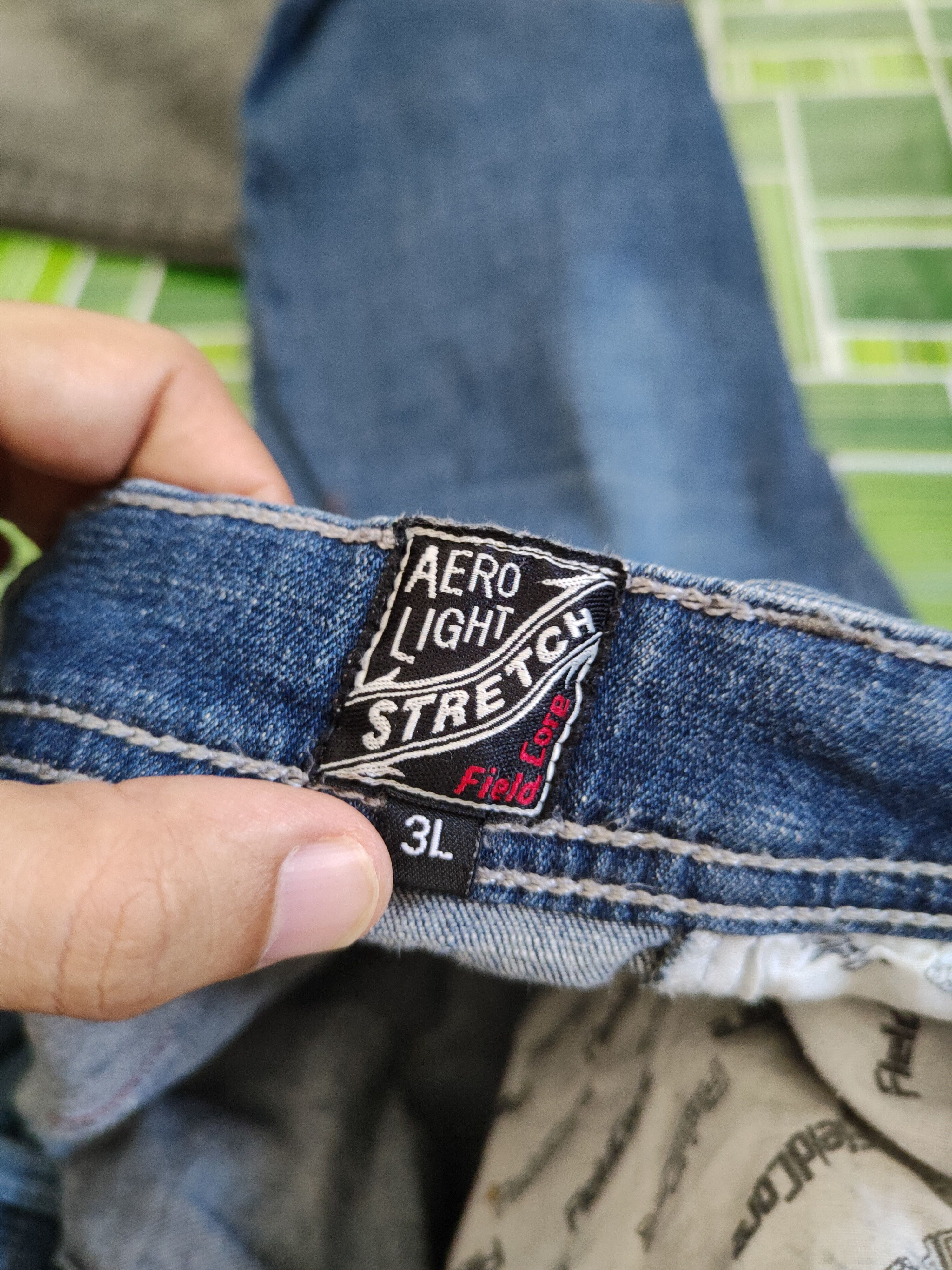 Japanese Brand FieldCore Blue Distressed Ripped Stretch Jeans #S2125 Size US 34 / EU 50 - 17 Thumbnail