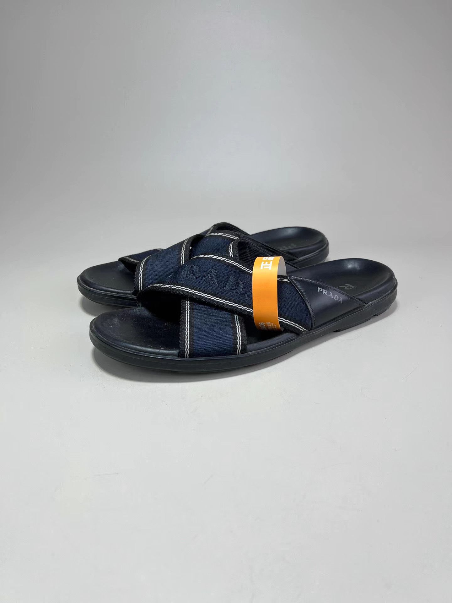 Prada PRADA Webbing Cross Slide Sandals Size US 10.5 / EU 43-44 - 1 Thumbnail