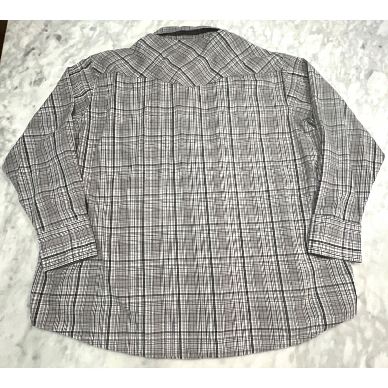 Wrangler Wrangler Western Shirt Men 2XL Pearl Snap Long Sleeve Pockets Cotton Polyester Shirt Size US XXL / EU 58 / 5 - 5 Thumbnail