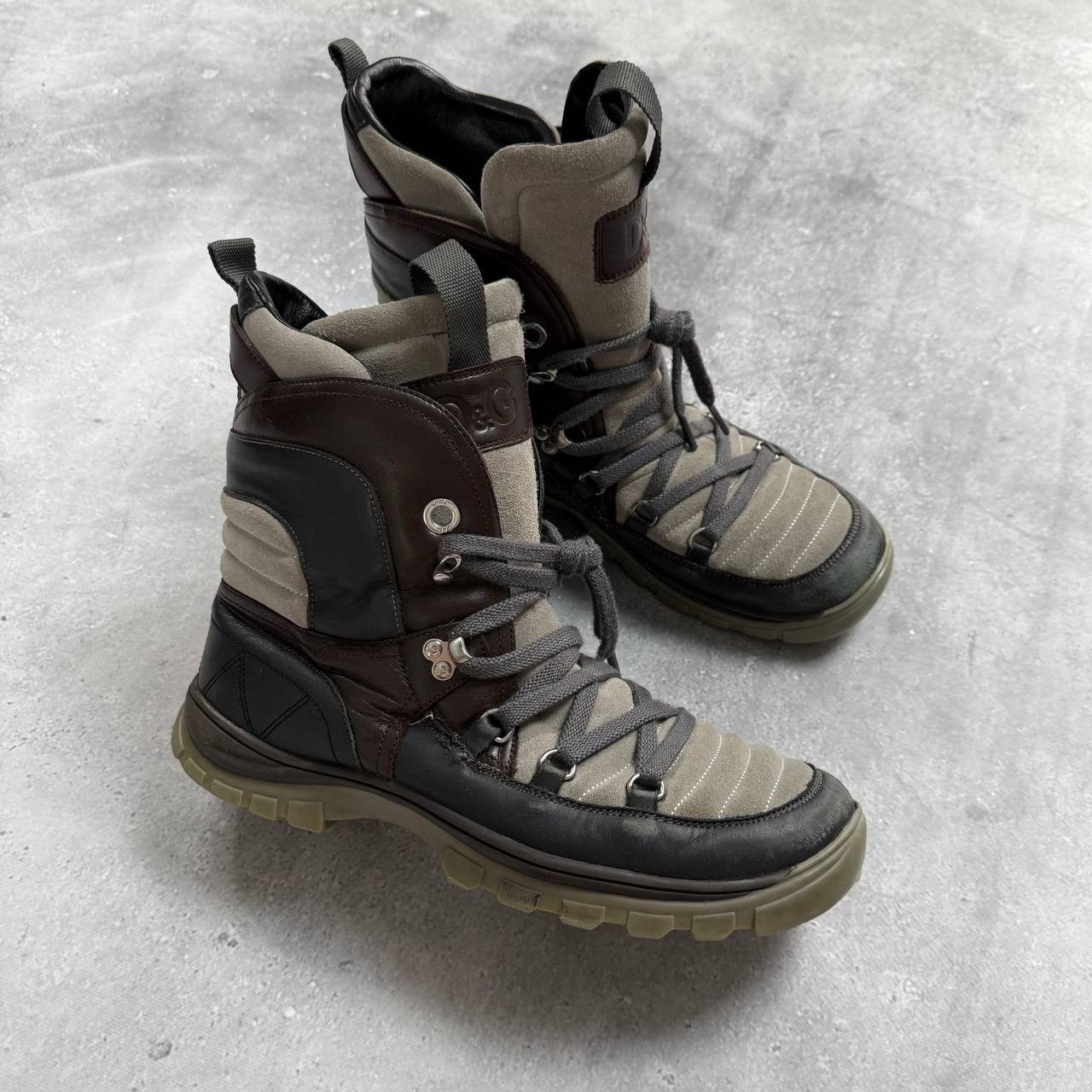 Dolce & Gabbana Dolce & Gabbana DG RTW F/W 2010 Apres Ski Boots Gray/ Brown Size US 10 / EU 43 - 1 Thumbnail