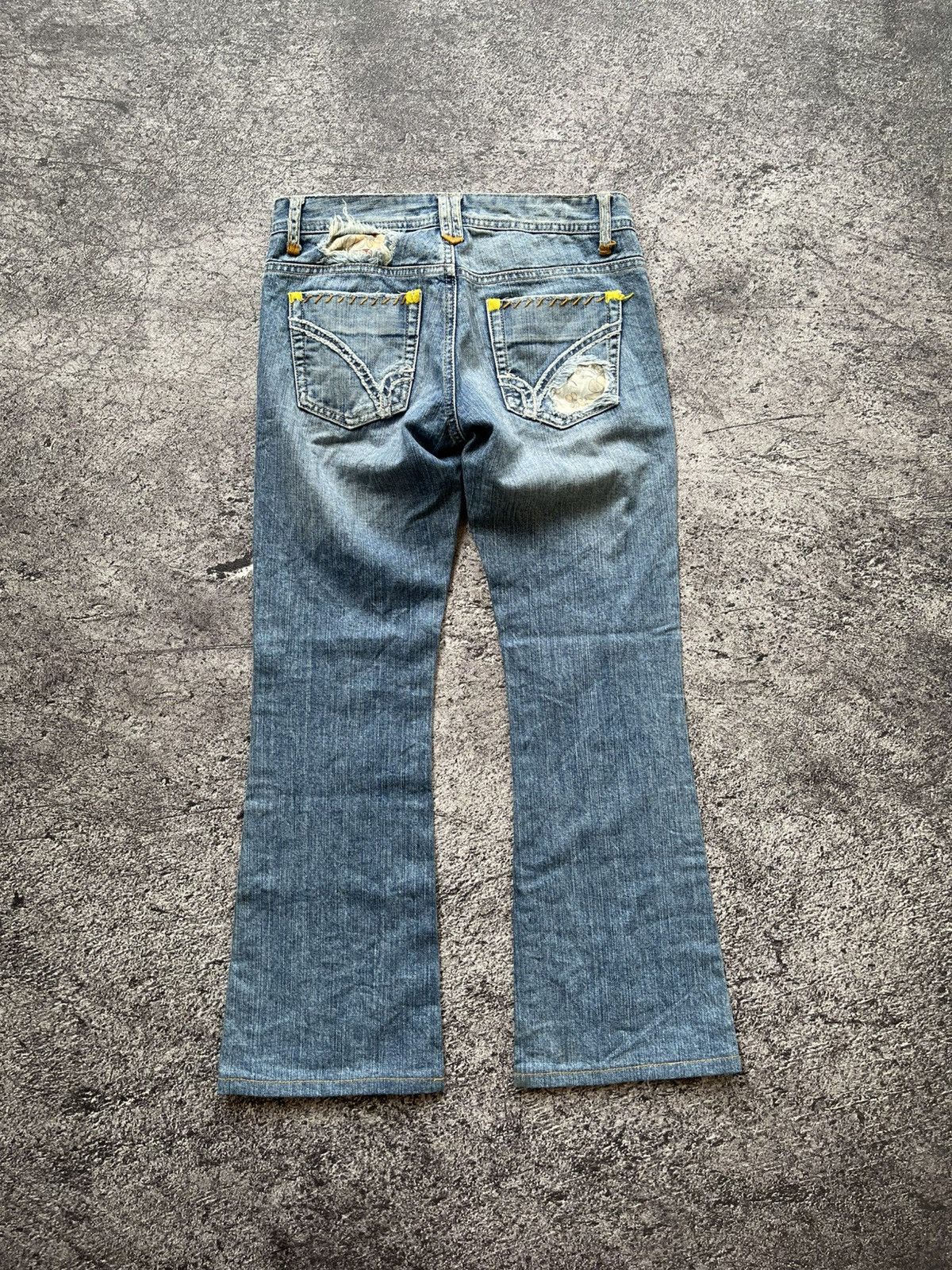 Japanese Brand Vintage Jepanese Brand Blue Faded Wash Style Flare Jeans Size 29" - 2 Thumbnail