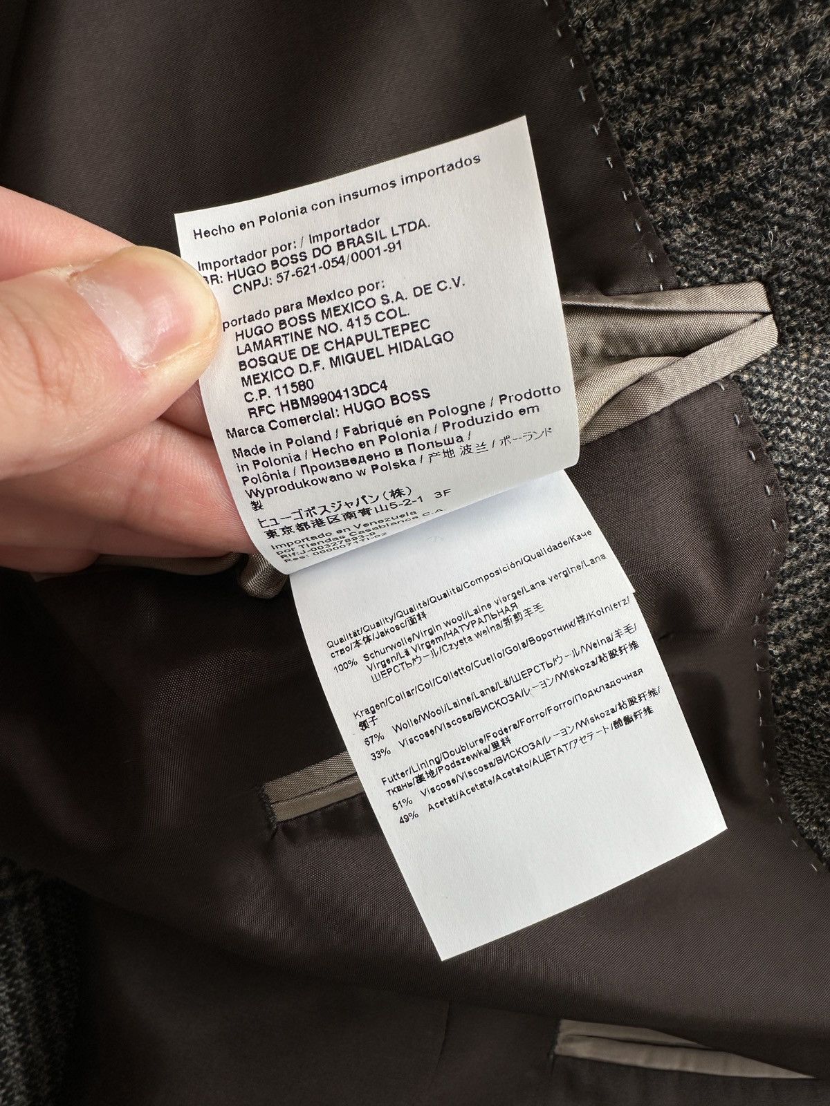 Hugo Boss HUGO BOSS Plaid Check Double Breasted Wool Coat Men’s US 42R Size US L / EU 52-54 / 3 - 14 Thumbnail