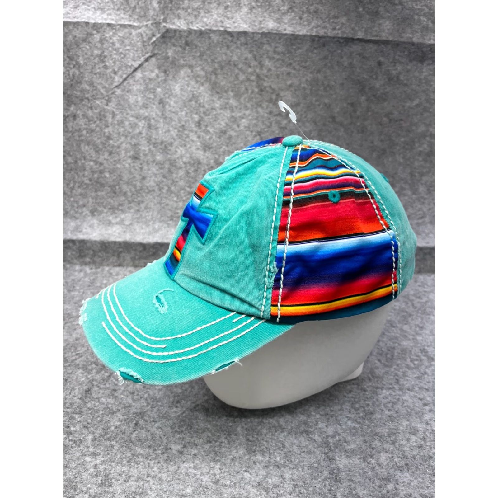 Altea VINTAGE Cross Hat Cap Strap Back Adult One Size Teal Cotton Distress Aztec Nike Hat Cap Adjustable Lightweight Mens Baseball Cap Aztec Beach Outdoor Size ONE SIZE - 4 Thumbnail