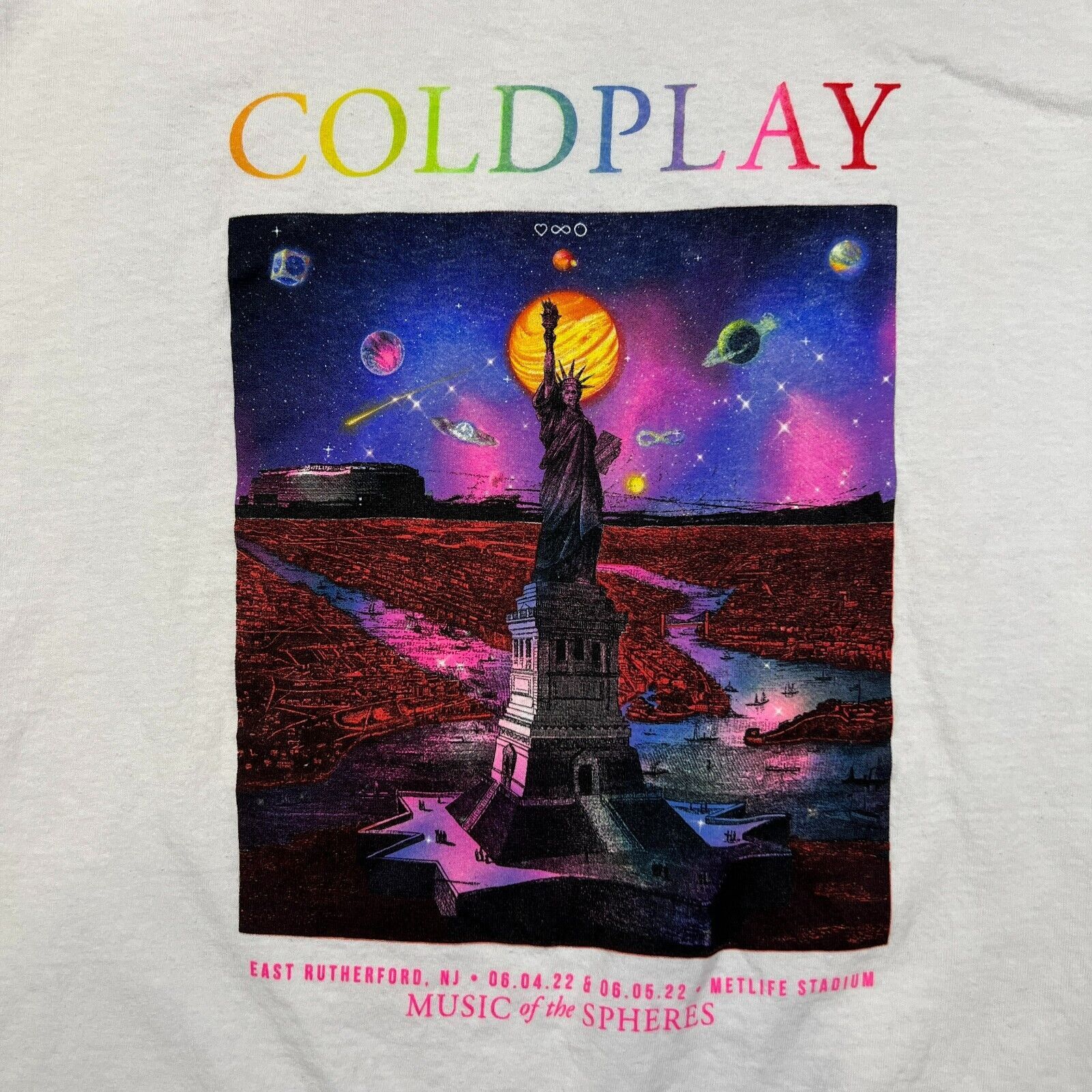 Band Tees × Vintage 2022 Coldplay T Shirt Music of Spheres Rock Band Concert Tee Size US XXL / EU 58 / 5 - 2 Thumbnail