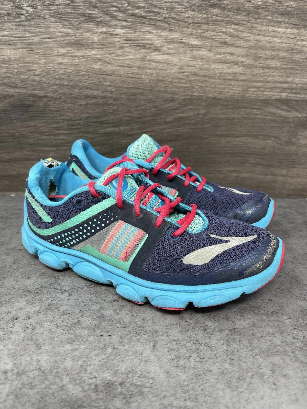 Brooks Brooks Pureflow Shoes Kids Size 1 Blue Pink Sneakers Size US 4 / IT 34 - 3 Thumbnail