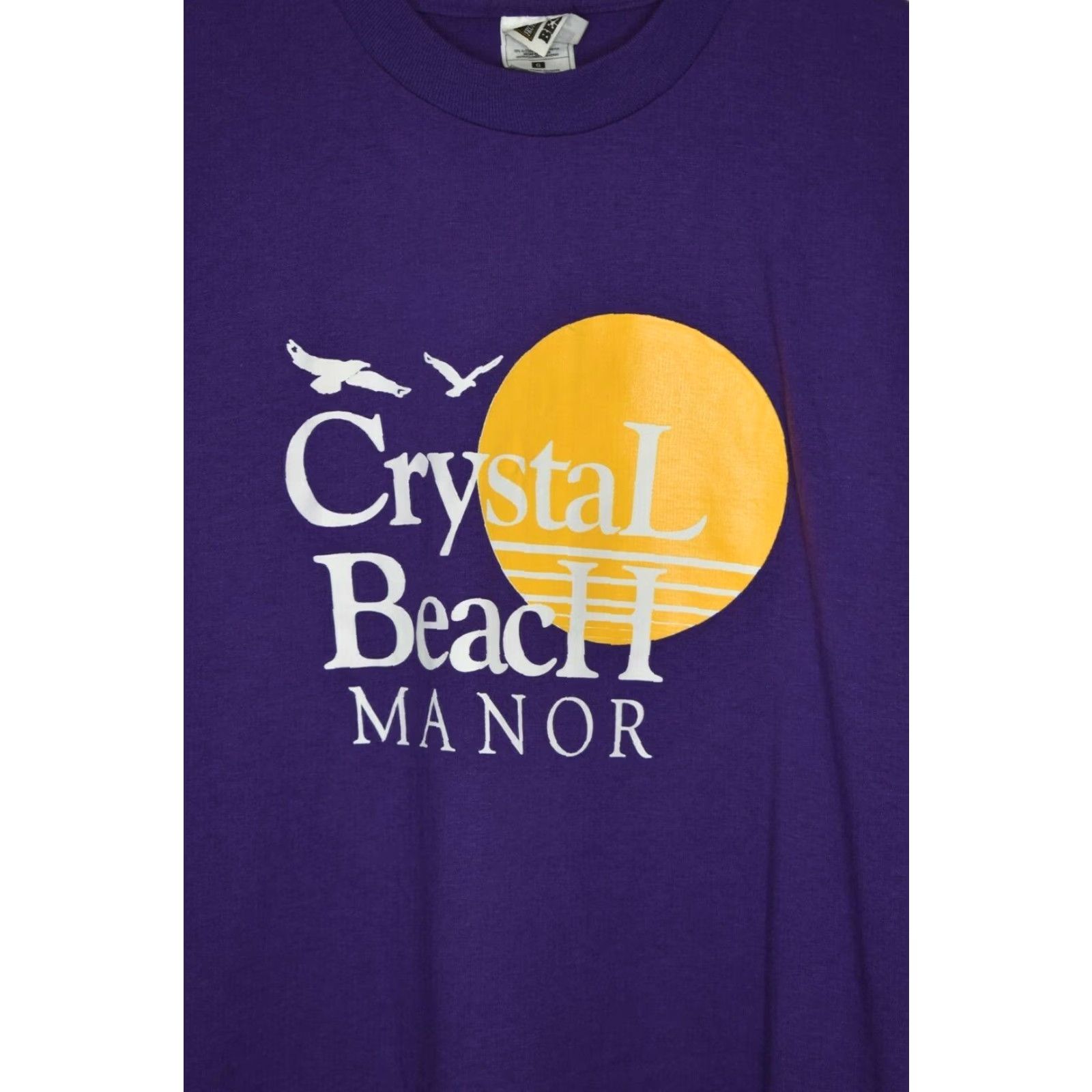 Fruit Of The Loom VINTAGE Fruit of the Loom Crystal Beach Manor Maryland T-Shirt Short Sleeve Purple S Adults Unisex Crew Neck Graphic Print Vintage Size US S / EU 44-46 / 1 - 2 Thumbnail