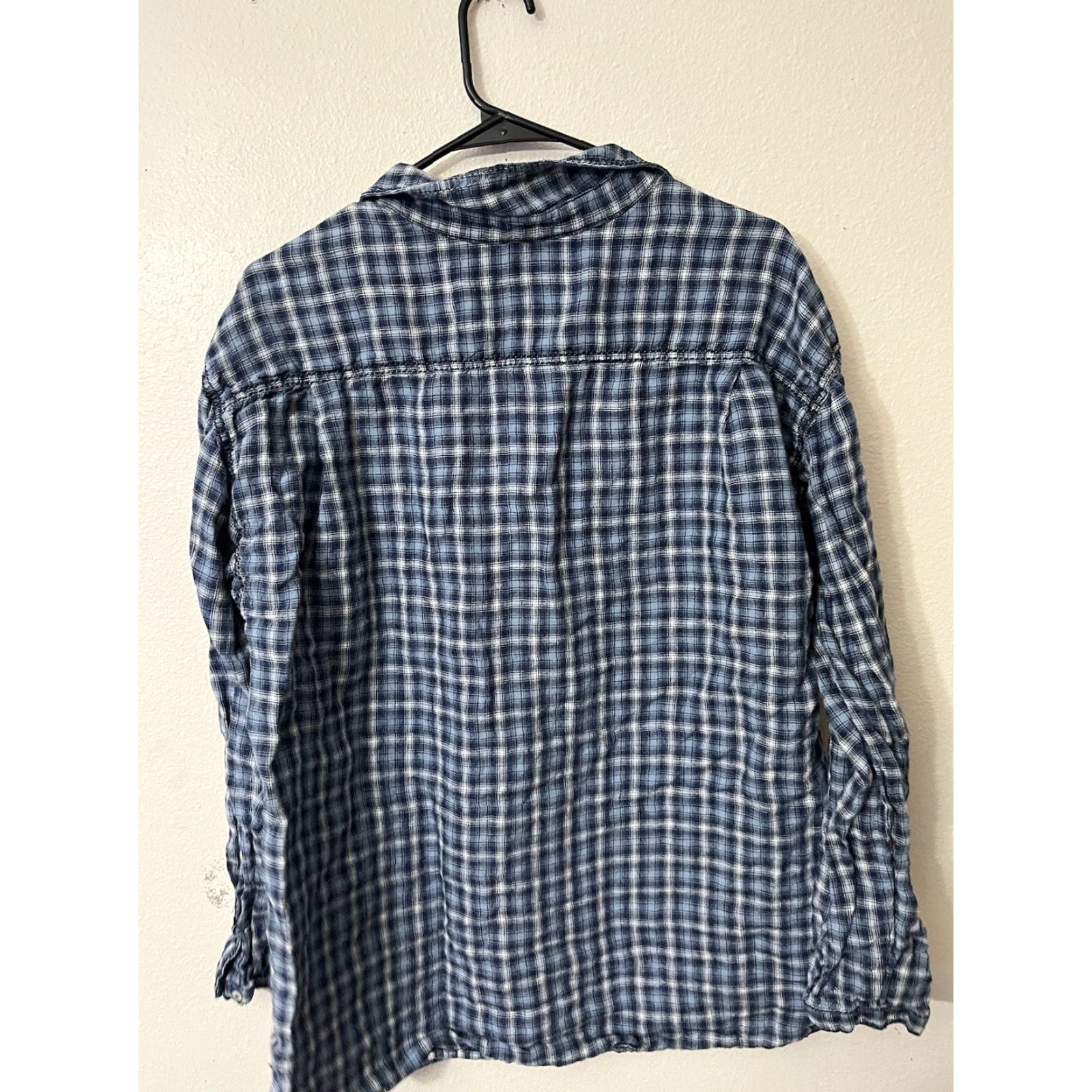 Vintage VINTAGE Max Studio Women's Button-Up Shirt XL Blue Plaid Casual Oversized Rayon Size XL / US 12-14 / IT 48-50 - 2 Thumbnail