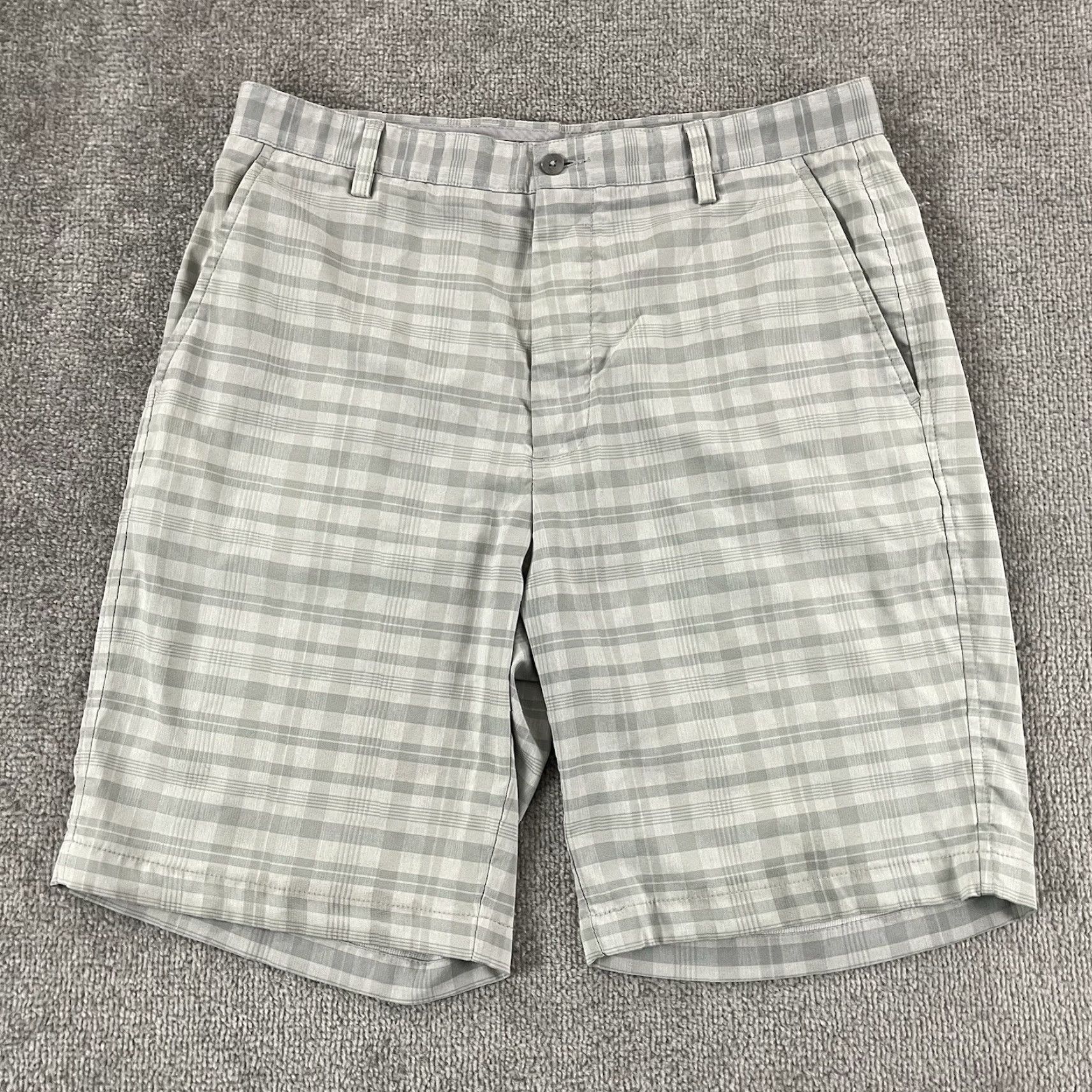 Footjoy FootJoy Mens Shorts 34 Gray Plaid Golf Stretch Performance Chino 9in Inseam 5-Pocket Brand Logo Breathable Casual Sports Mens Size US 34 / EU 50 - 2 Thumbnail