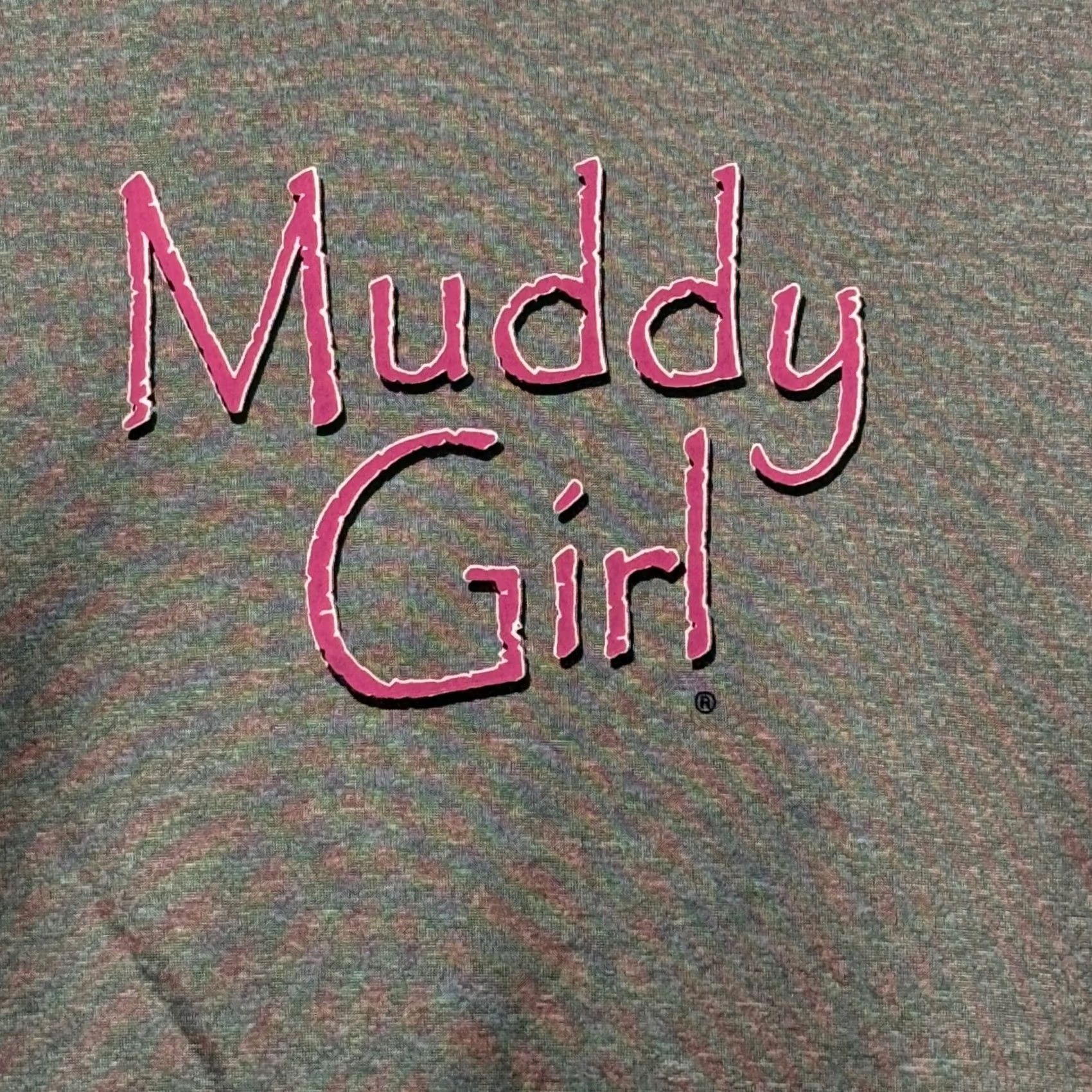 Vintage Muddy Girl Womens XL Hoodie Gray Pink Camo Fleece Pullover Moon Shine Camo Size XL / US 12-14 / IT 48-50 - 3 Thumbnail