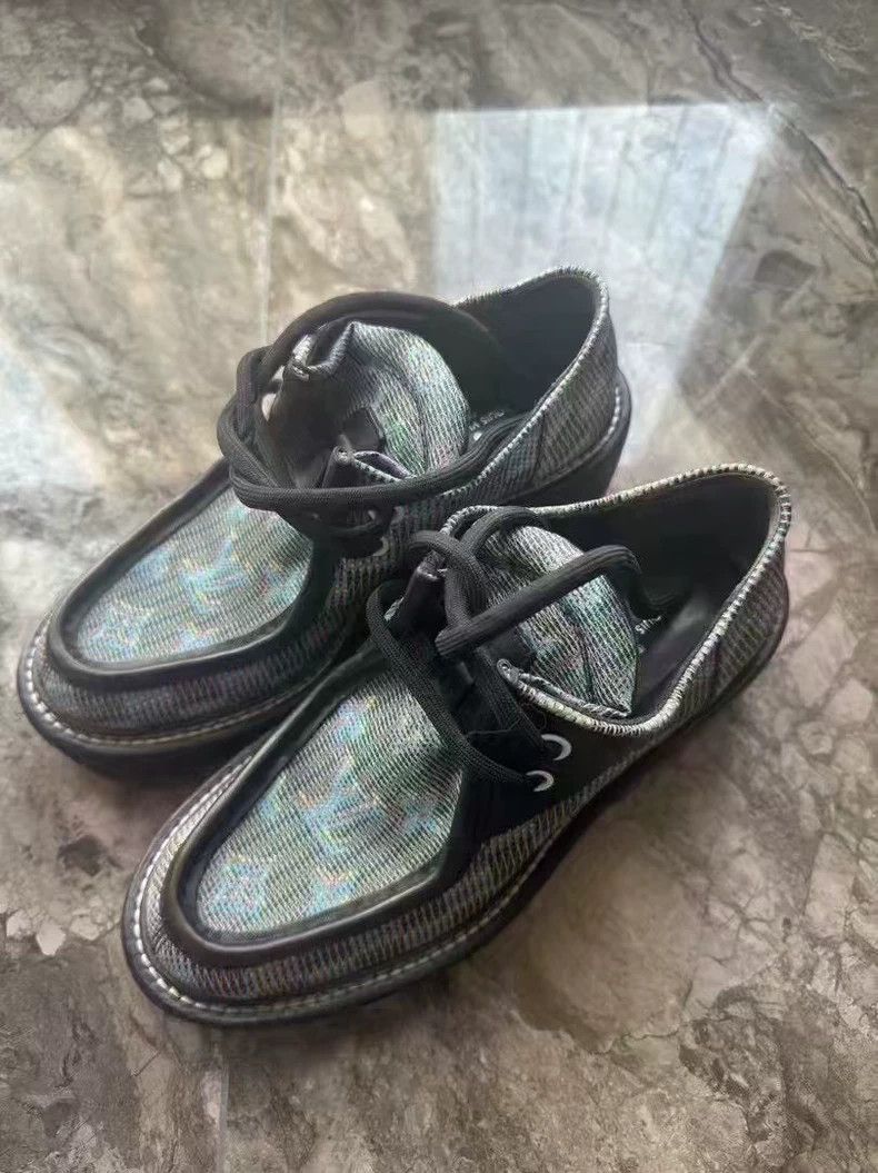 Louis Vuitton Louis Vuitton Blue and Black Dazzling Old Flower Platform Size US 6.5 / IT 36.5 - 1 Thumbnail