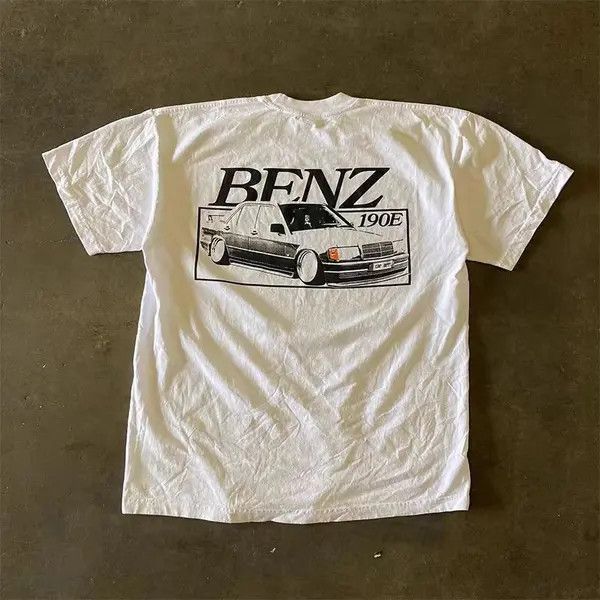 Japanese Brand VIBE White washed vintage car pattern cotton t-shirt Size US M / EU 48-50 / 2 - 7 Thumbnail