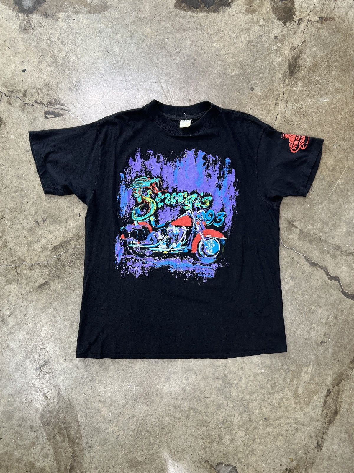 Harley Davidson Vintage 1993 Sturgis Black Hills Rally Art Motorcycle Tee XL Size US XL / EU 56 / 4 - 2 Thumbnail