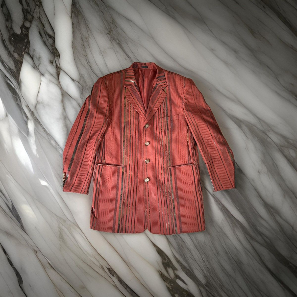 Falcone Vintage Falcone Red Gangster Suit jacket Vest 44R Snake Skin Size 44R - 1 Thumbnail
