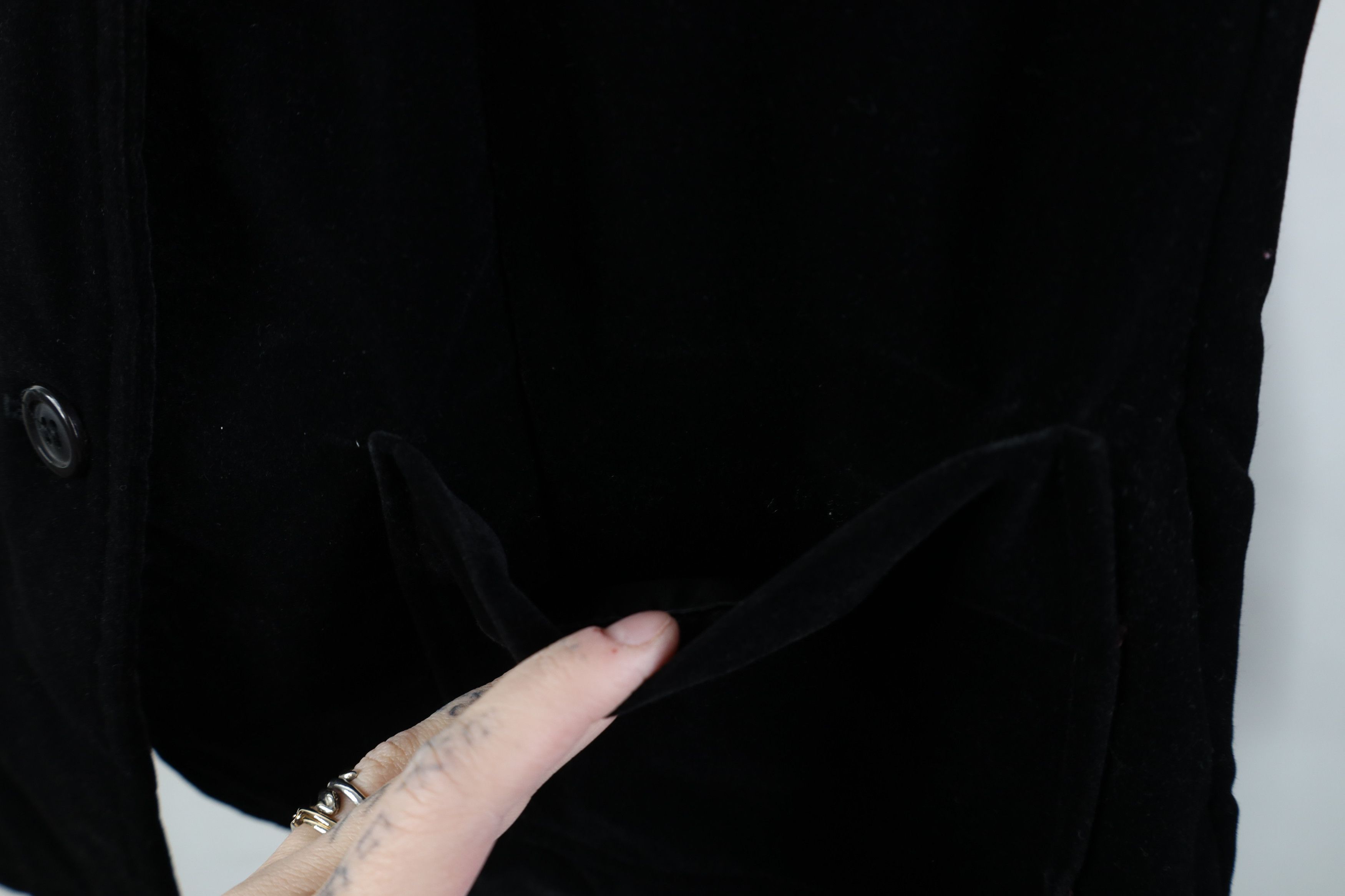 Vintage Vintage 60s Streetwear Velvet Velour Blazer Jacket Black USA Size L / US 10 / IT 46 - 7 Thumbnail