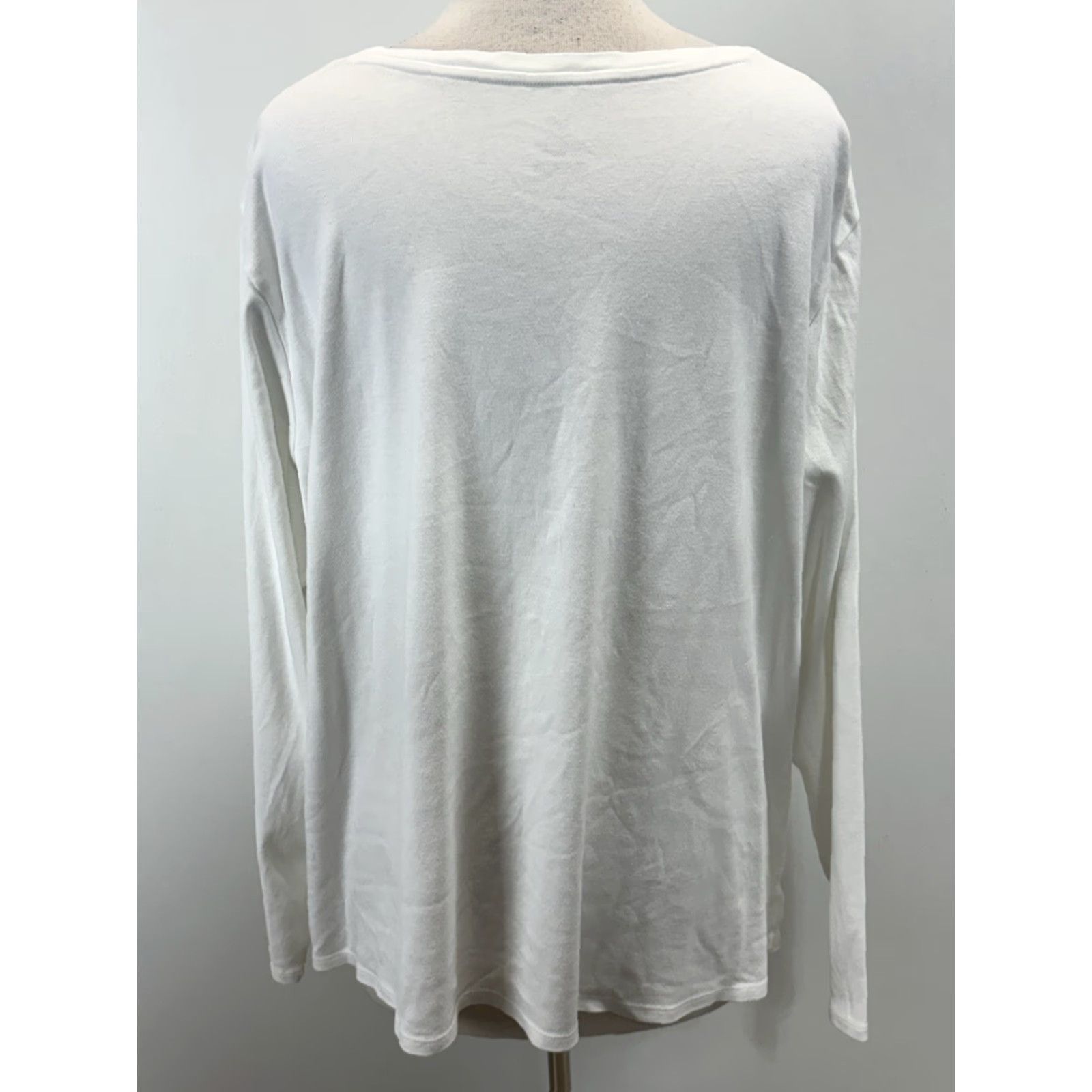 J. Jill J. Jill Long Sleeve Pima Crew Neck Tshirt Women’s 3X Plus White Casual Basic Shirt Womens Size XXL / US 16-18 / IT 52-54 - 3 Thumbnail