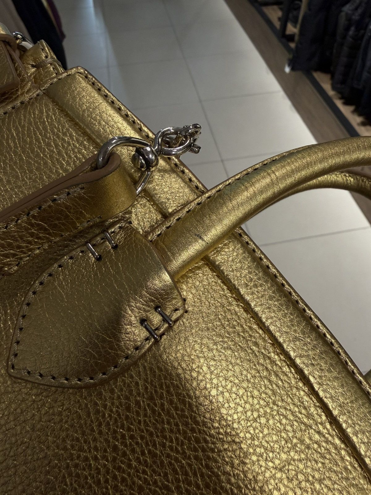 Giuseppe Zanotti Giuseppe Zanotti Gold Metallic leather Top Handle Bag logo Size ONE SIZE - 25 Thumbnail