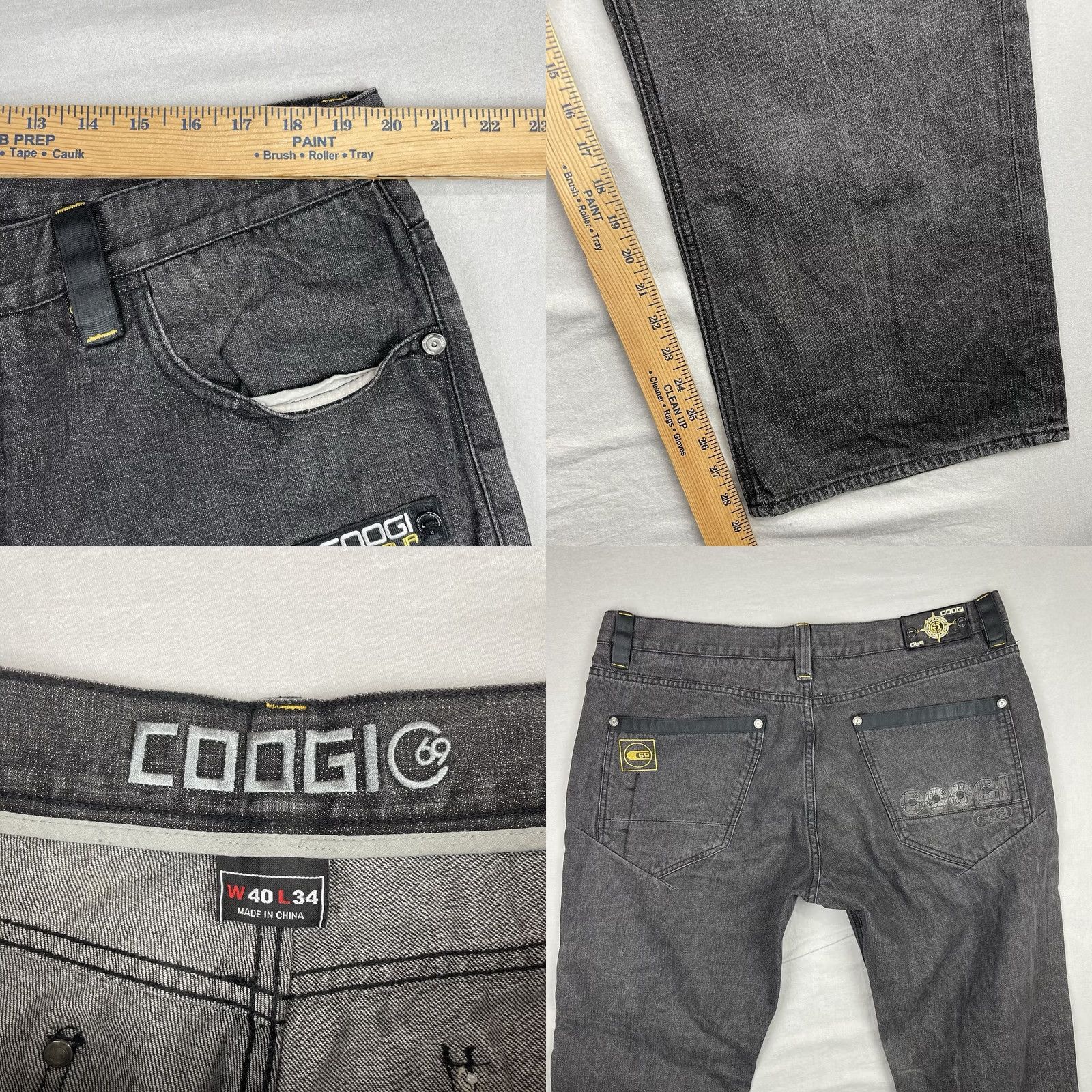 Coogi VINTAGE COOGI Jeans Mens 40x34 5-Pocket Denim Straight Baggy Hip Hop Streetwear Black 40x34 Mens Jeans Size US 40 / EU 56 - 8 Thumbnail