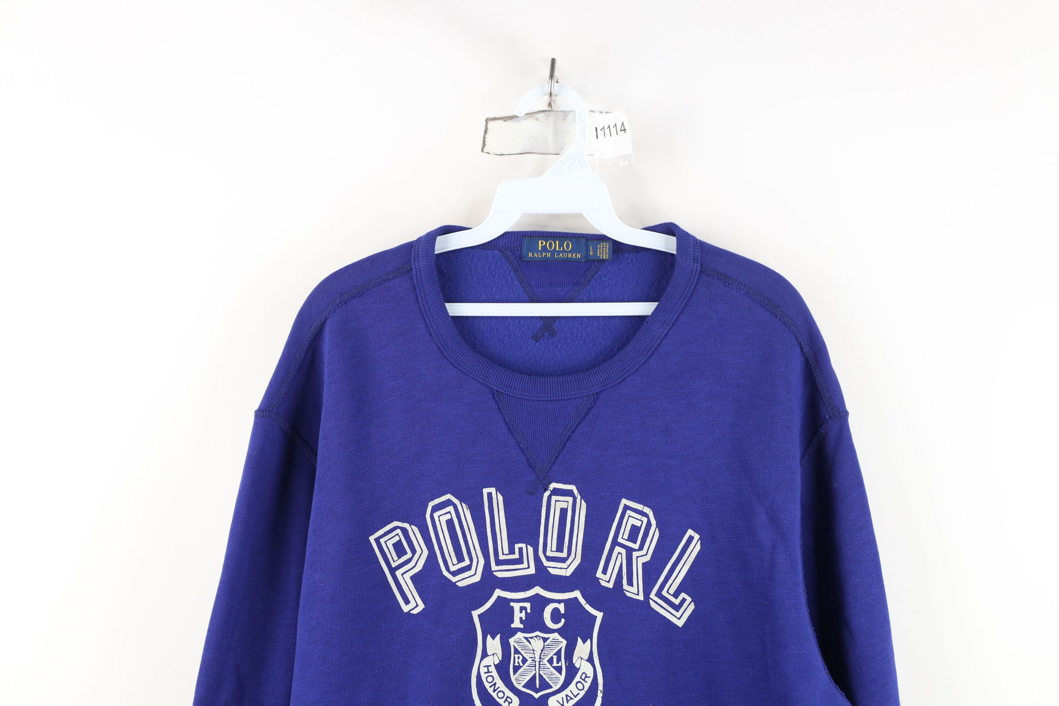Ralph Lauren Vintage Ralph Lauren Academy Crest Crewneck Sweatshirt Blue Size US XL / EU 56 / 4 - 2 Thumbnail