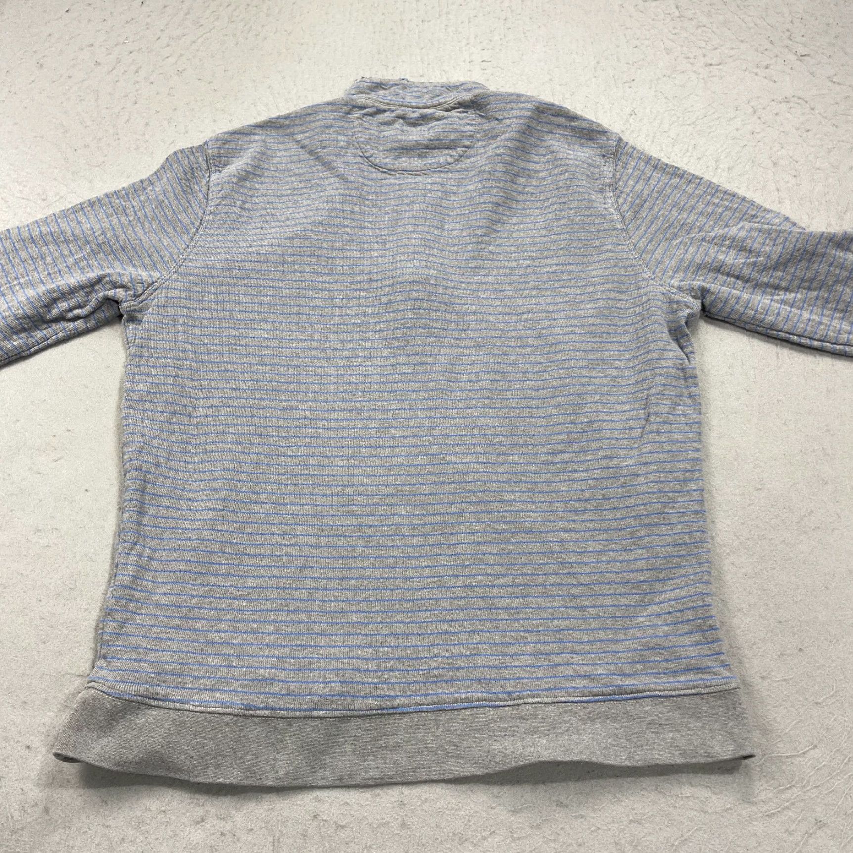 johnnie-O johnnie-O Sweater Mens Large Gray 1/4 Zip Cotton Golf Pullover Striped Mock Neck Preppy Size US L / EU 52-54 / 3 - 5 Thumbnail