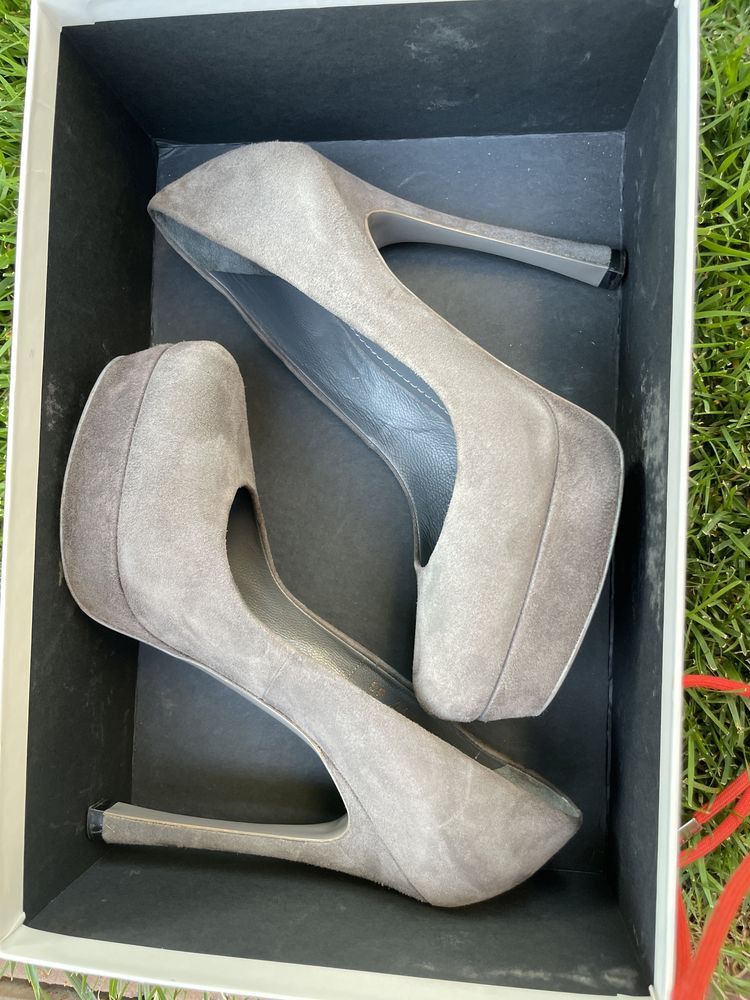 Yves Saint Laurent Ysl High Heels Suede Shoes Size US 7.5 / IT 37.5 - 7 Thumbnail