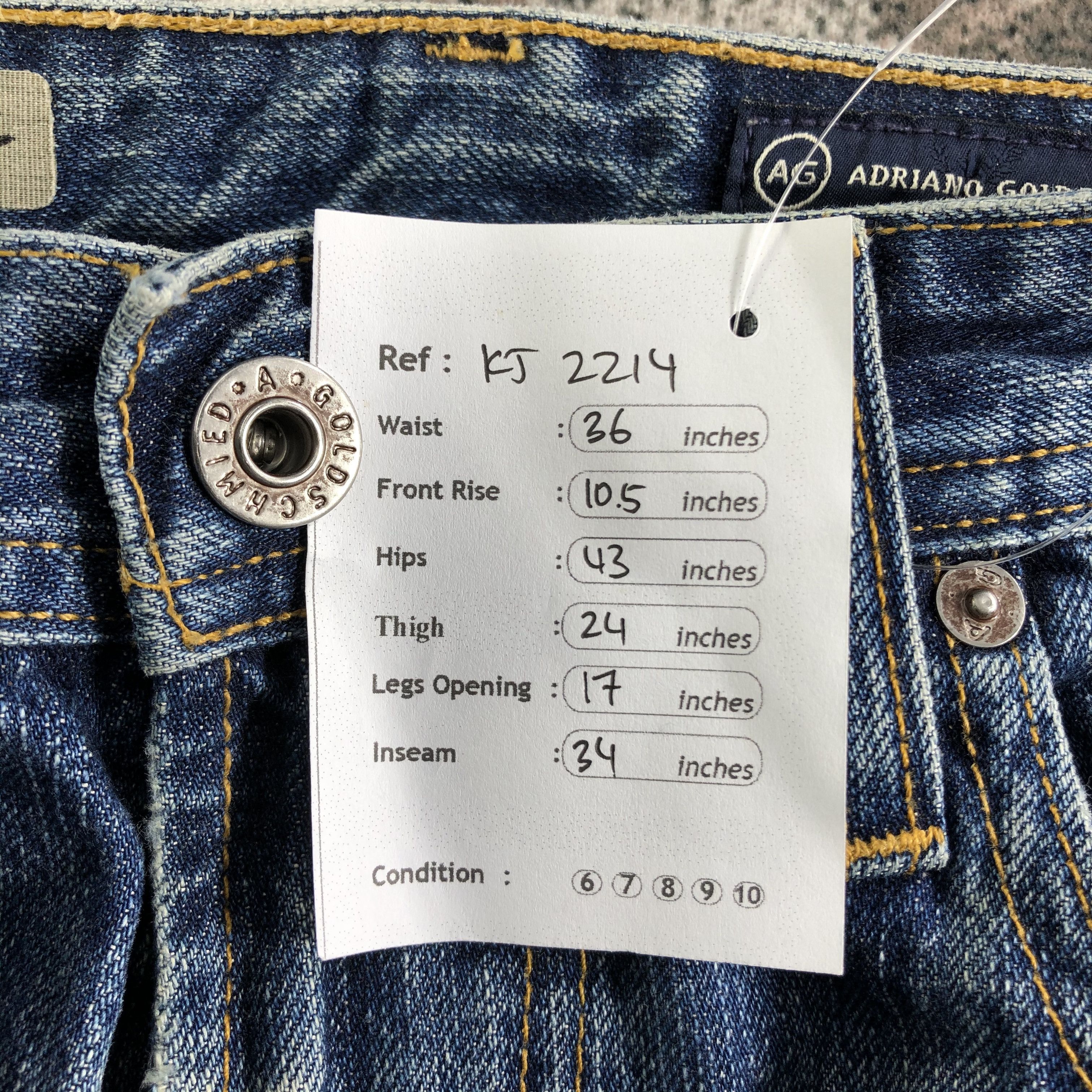 AG Adriano Goldschmied Adriano Goldschmied Jeans Ripped Denim KJ2214 Size US 34 / EU 50 - 13 Thumbnail