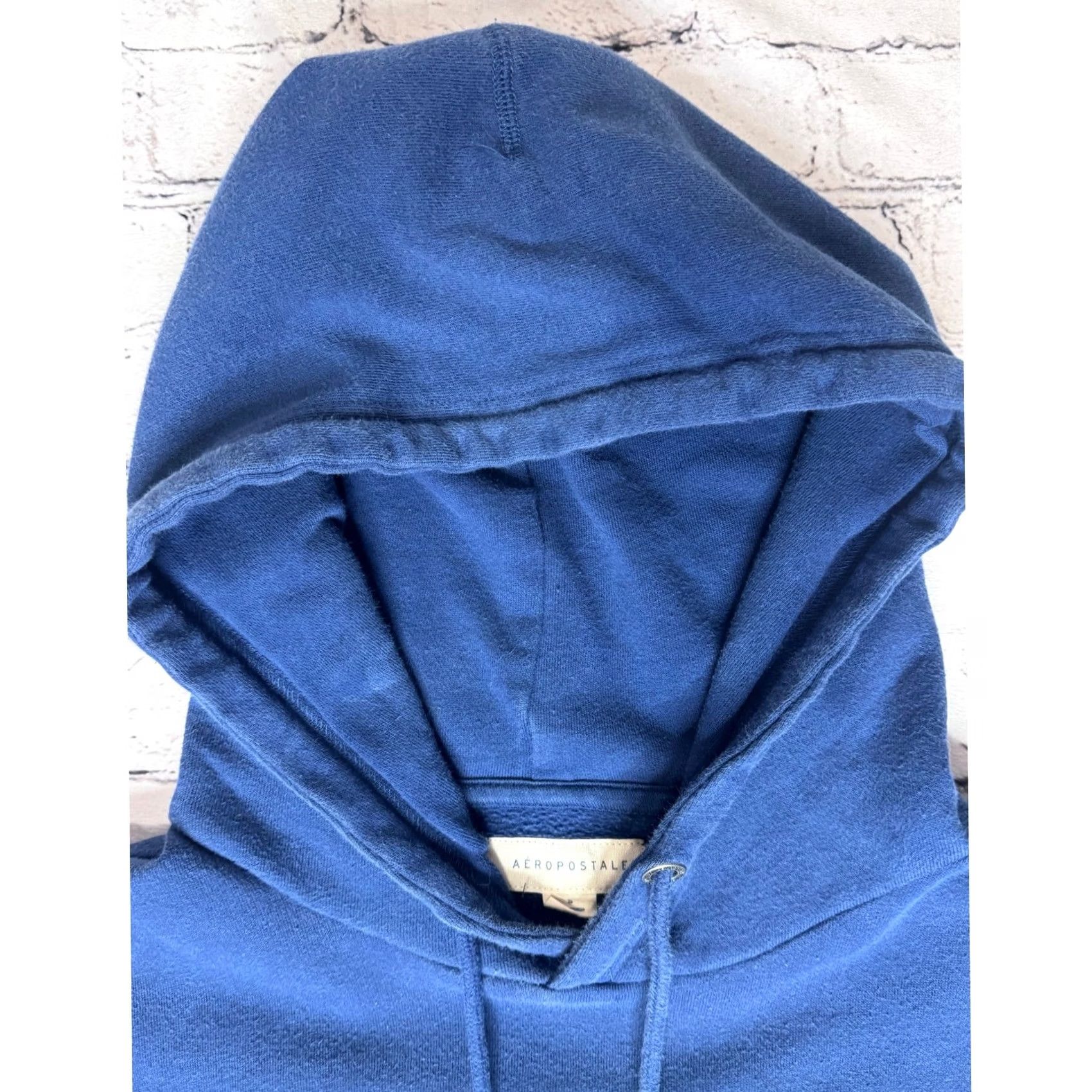 Aeropostale AeroPostale Hoodie Mens Size S Blue Graphic Print Mountains Landscape Pullover Hooded Pockets Crew Neck Nature Modern Casual Size US S / EU 44-46 / 1 - 4 Thumbnail
