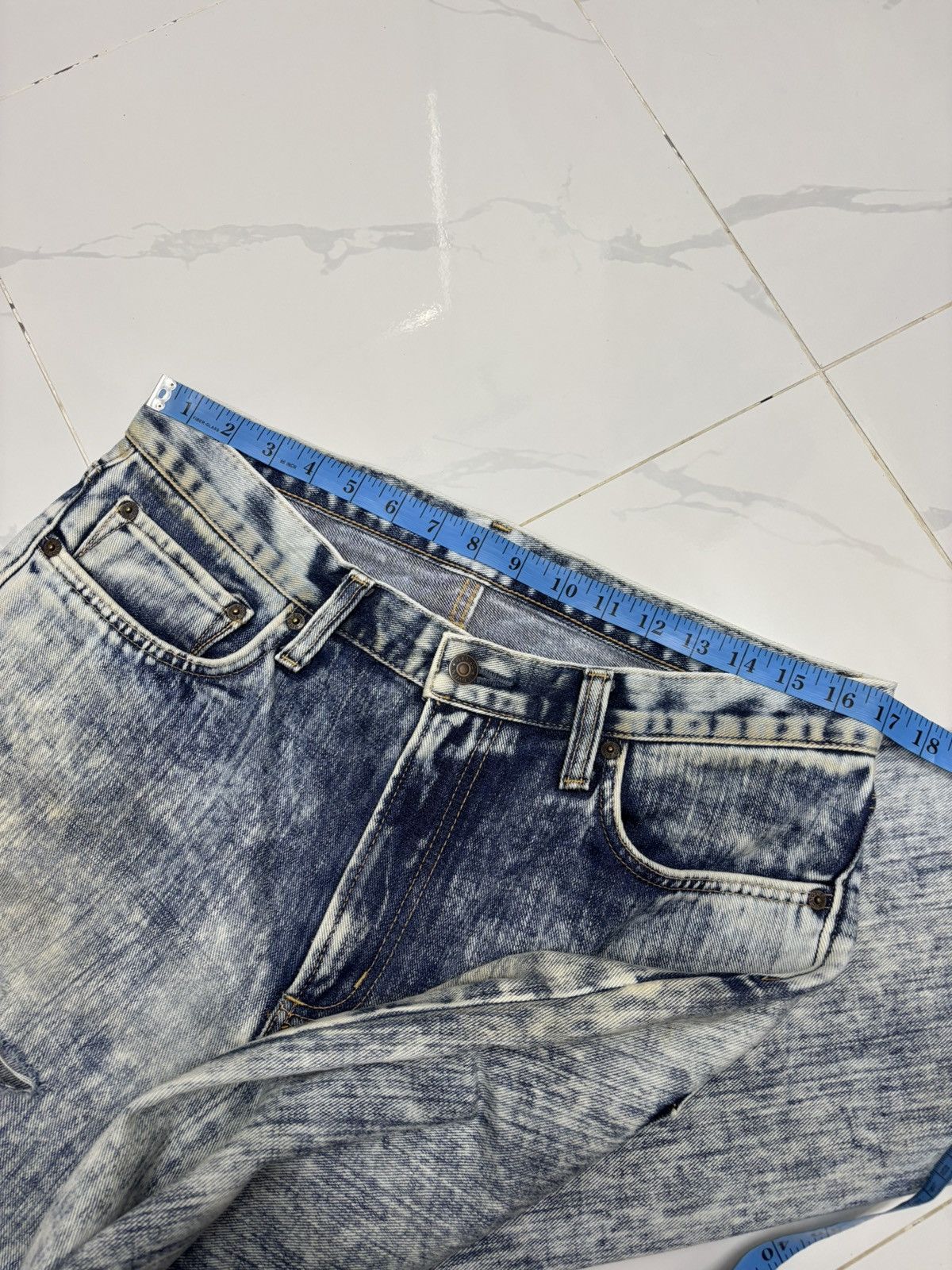 Kapital Edwin No 403 Acid Wash Made In Japan Distressed Denim Jeans Size US 34 / EU 50 - 13 Thumbnail