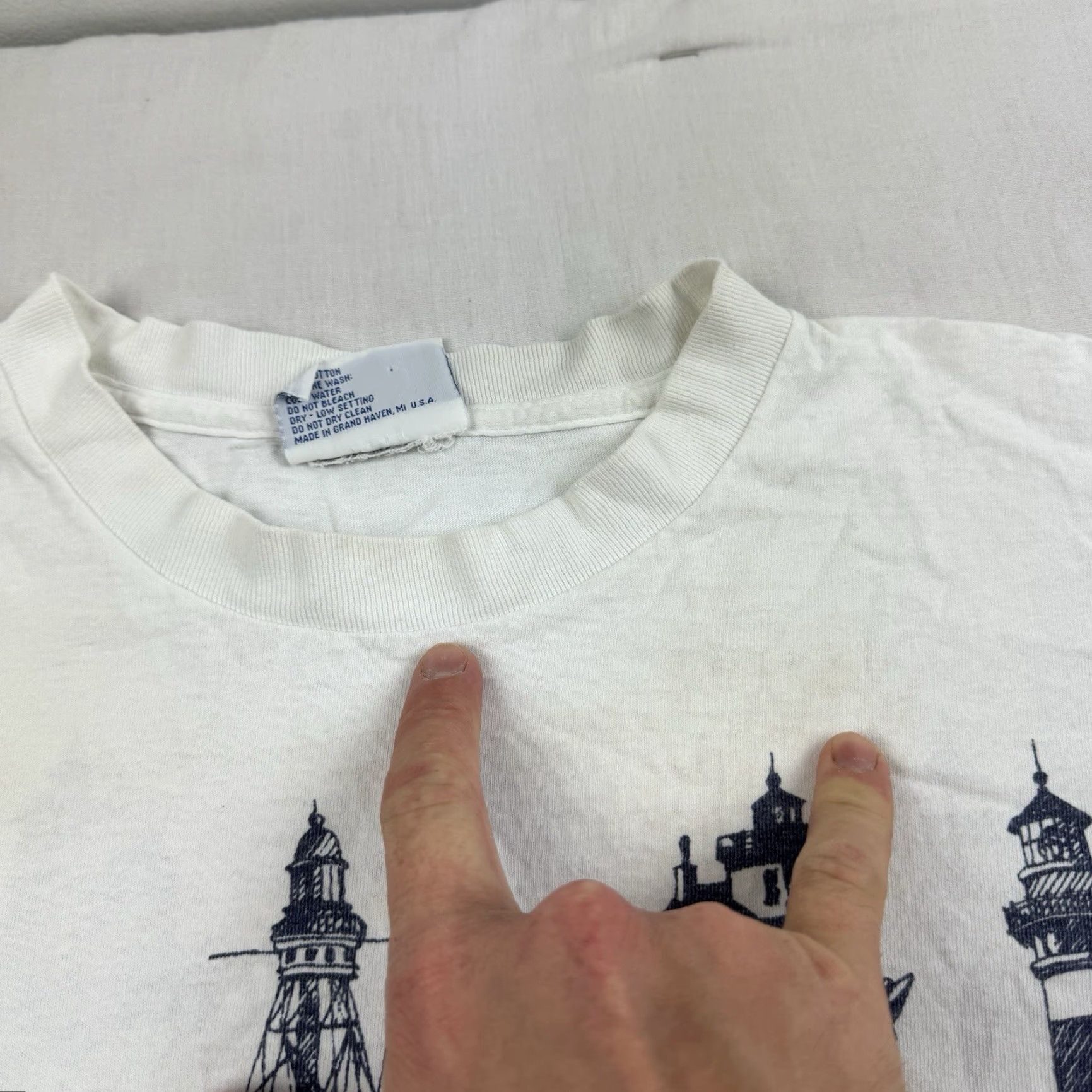 Vintage VINTAGE Michigan Rag Co T-Shirt Shirt Adult Medium White 90s Beach USA Mens Size US M / EU 48-50 / 2 - 3 Thumbnail