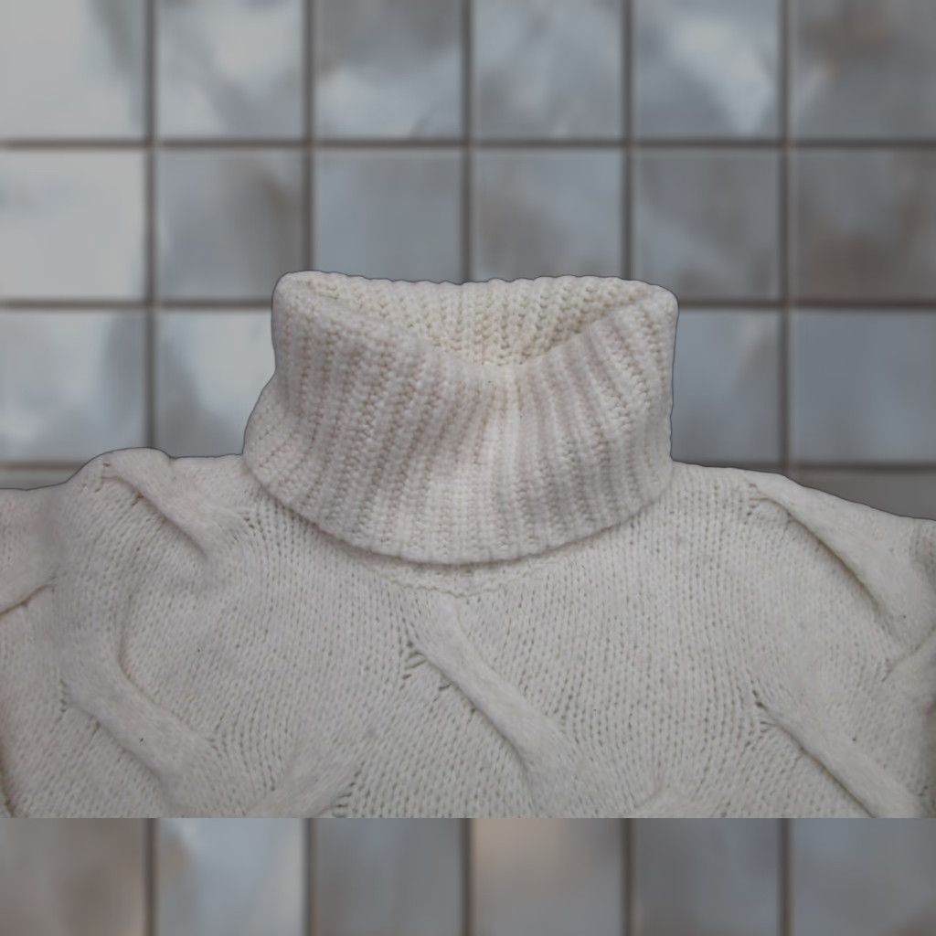 Madewell Madewell Sweater Womens Small White Turtleneck Chunky Cable Knit Pullover Size S / US 4 / IT 40 - 1 Thumbnail