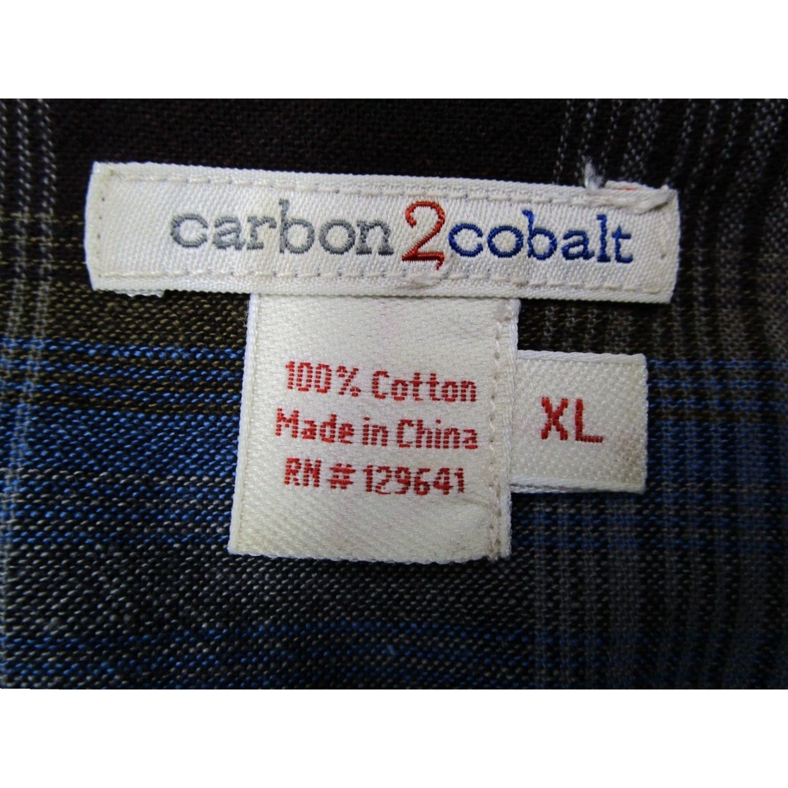 Carbon2Cobalt VINTAGE Carbon 2 Cobalt Men’s Button-Up Shirt XL Blue Check Casual Workwear Long Sleeve 2010s Size US XL / EU 56 / 4 - 3 Thumbnail