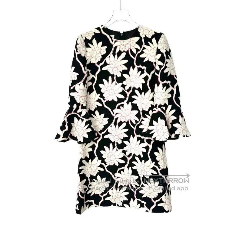 Valentino Valentino Black Floral Print Cotton Dress . Size M / US 6-8 / IT 42-44 - 2 Thumbnail