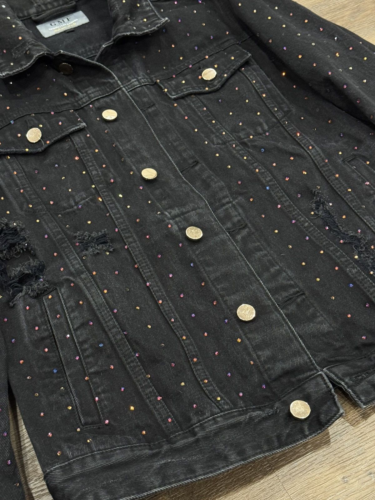 Other GMF Rhinestone Denim Jacket Distressed Crystal Trucker Size US M / EU 48-50 / 2 - 13 Thumbnail