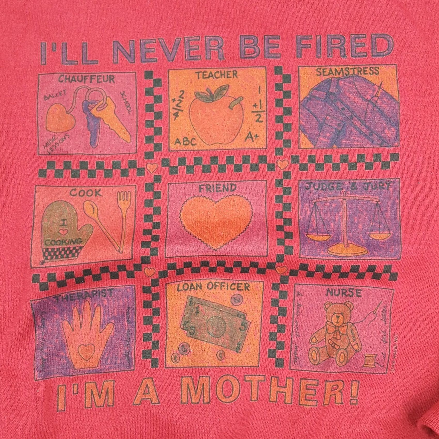 Jerzees VINTAGE Jerzees Sweatshirt Crew Neck Pullover Red Adult L USA Made 90s Retro Graphic Print Mom Shirt Size US L / EU 52-54 / 3 - 3 Thumbnail
