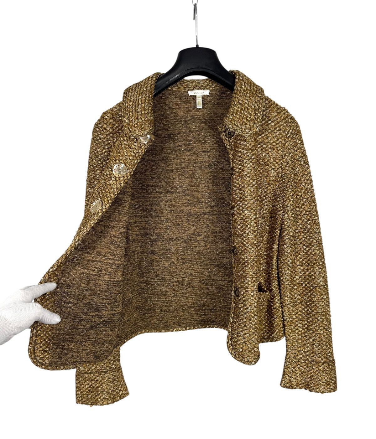 Escada Escada Gold Woven Viscose Jacket Collared size DE38 IT44 Size M / US 6-8 / IT 42-44 - 13 Thumbnail