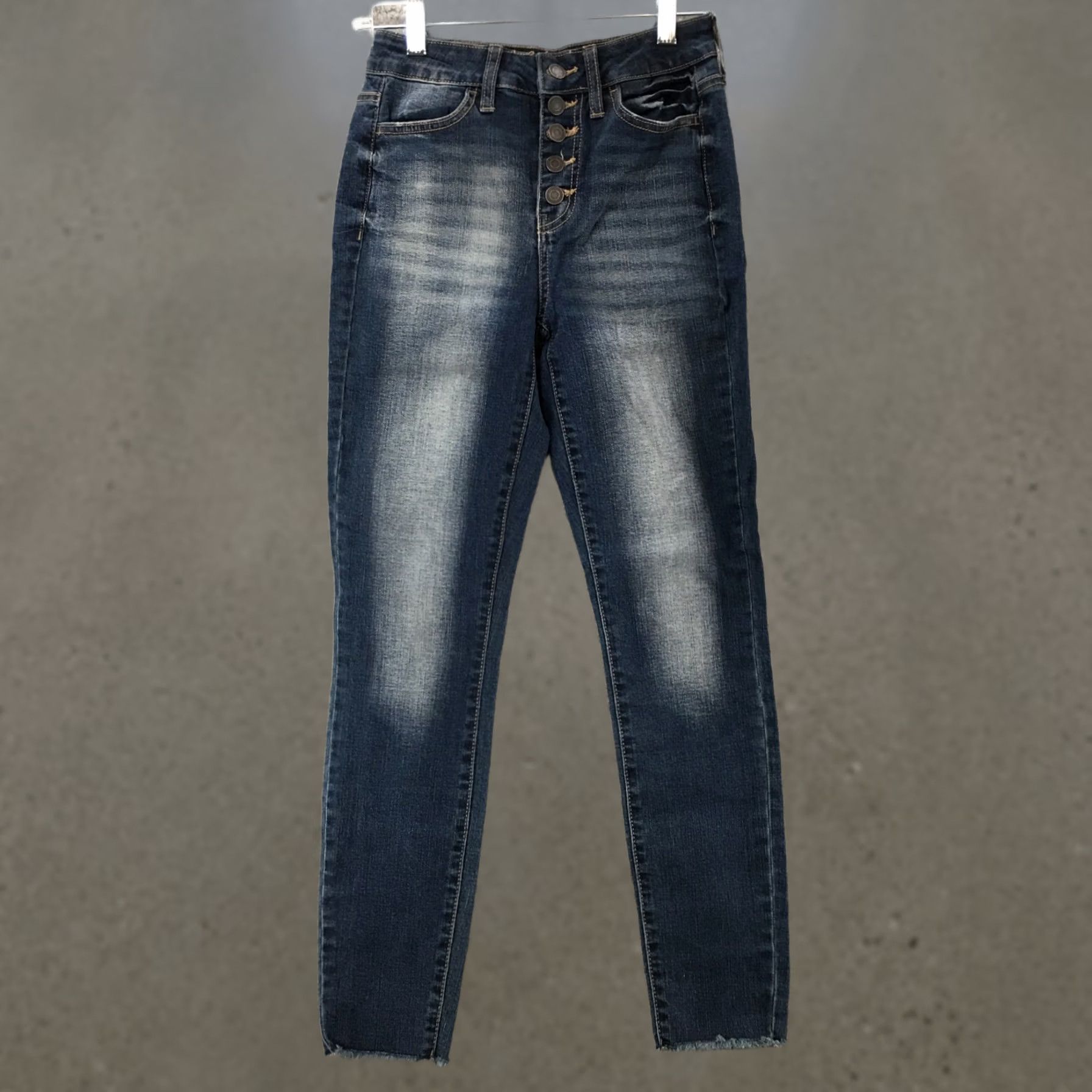 Vintage SO Womens Jeans 3 Blue Denim Dark Wash Ankle Jeggings Jeans Regular 3 Womens SO Ultimate High Rise Jeans Blue Denim Dark Wash Button Fly Size 26" / US 2 / IT 38 - 1 Thumbnail