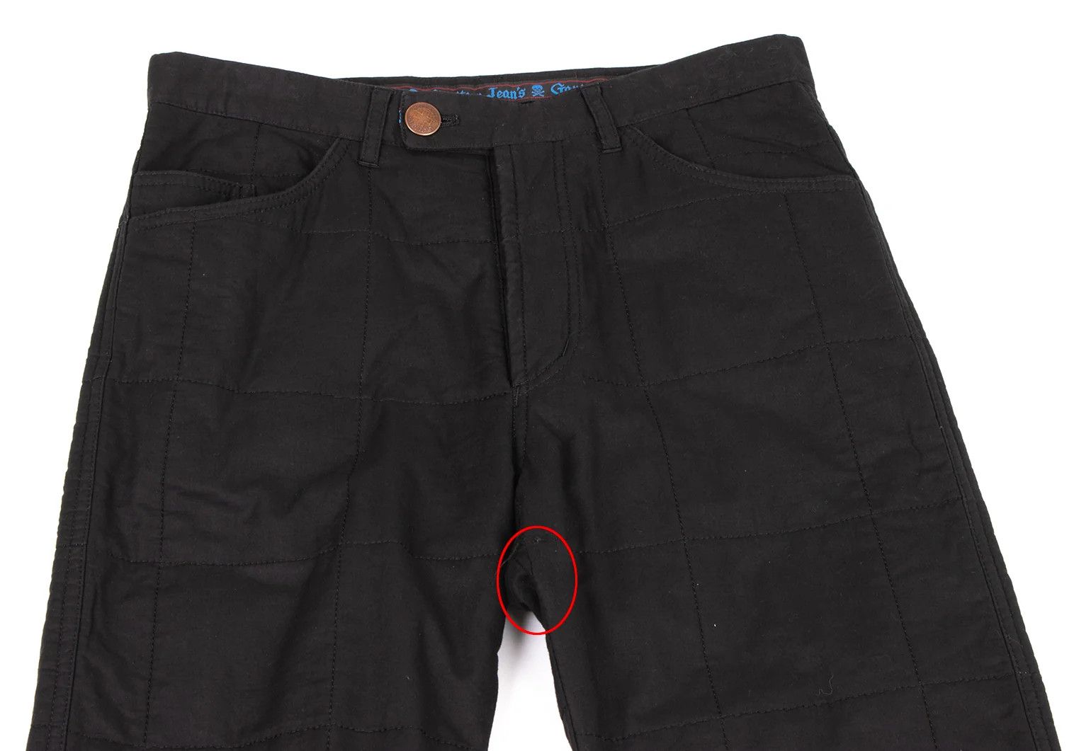 Jean Paul Gaultier Checker Stitch Pad Pants Black Size 46 Size US 30 / EU 46 - 2 Thumbnail