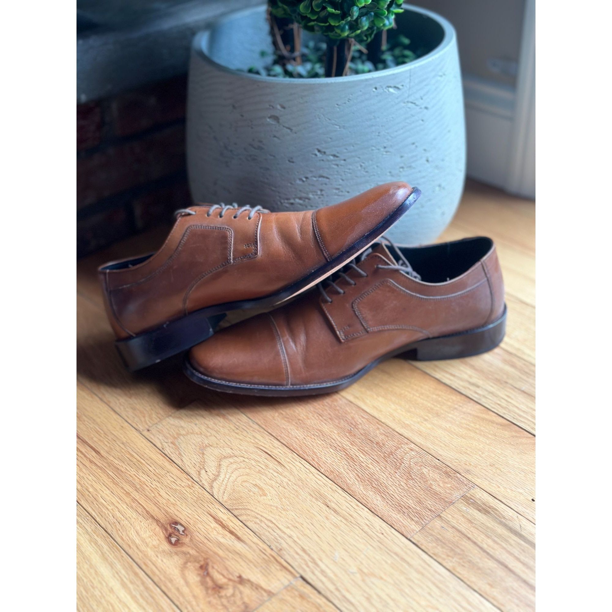 Johnston & Murphy MEN’S JOHNSTON & MURPHY DRESS SHOES BROWN STRATTON CAP TOE 1 Size US 12 / EU 45 - 4 Thumbnail