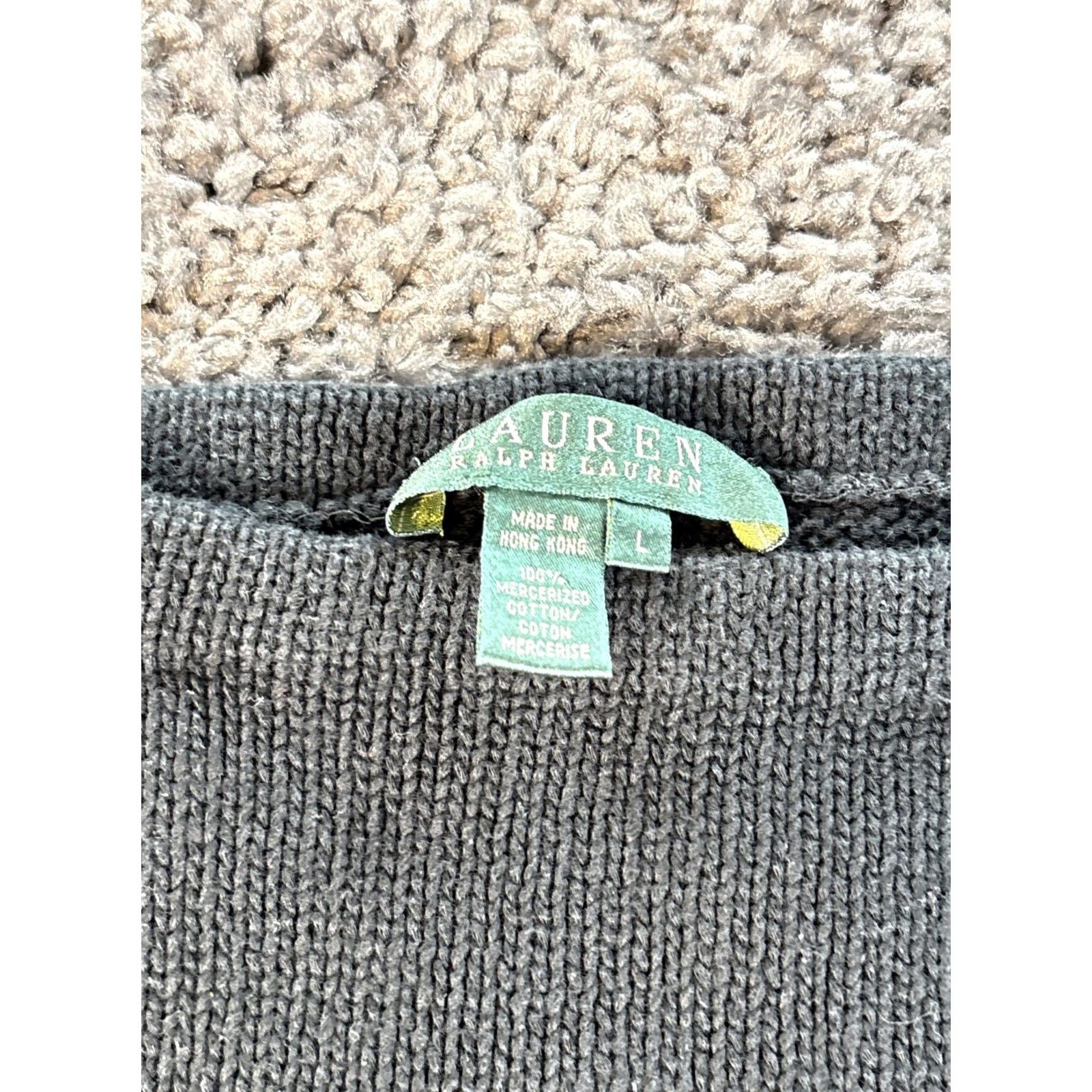 Ralph Lauren VINTAGE Ralph Lauren Boat Neck Sweater Mercerized Black Cotton Womens L Knit 3/4 Sleeve Size L / US 10 / IT 46 - 4 Thumbnail