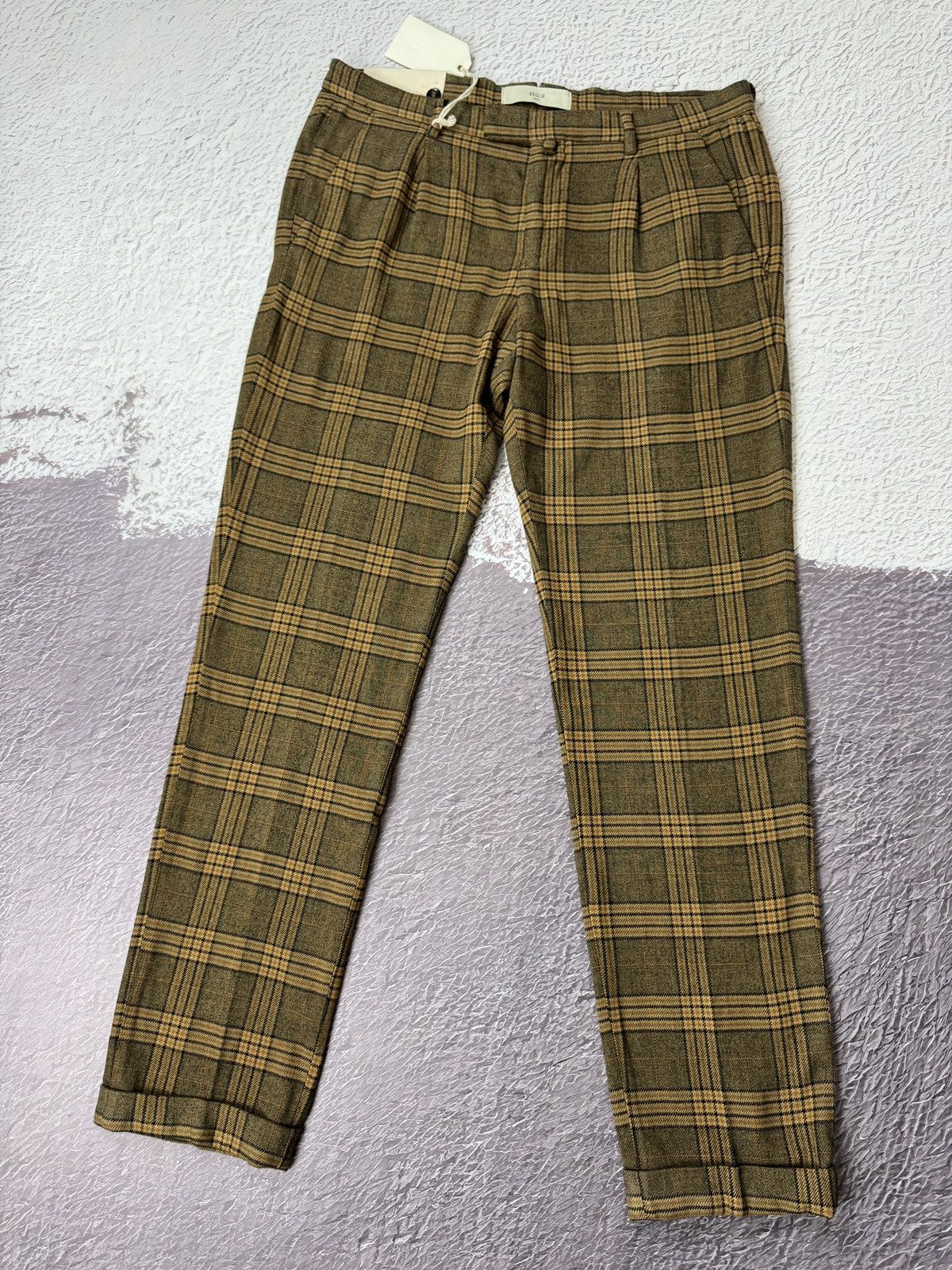 Briglia 1949 checkered stretch chino casual pants BNWT!