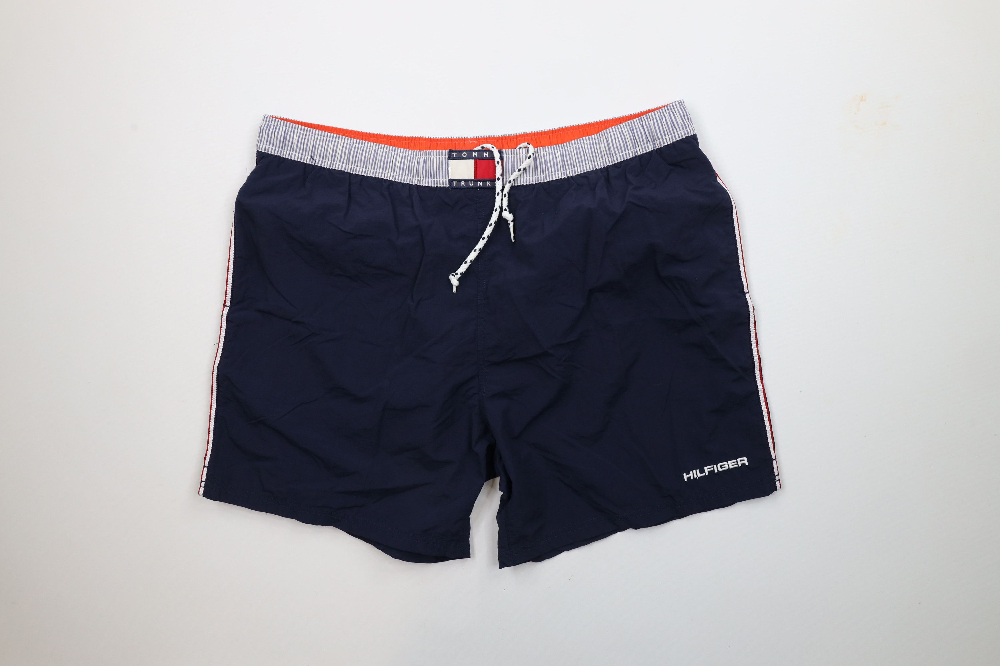 Tommy Hilfiger × Vintage Vintage 90s Tommy Hilfiger Lined Shorts Swim Trunks Blue Size US 36 / EU 52 - 1 Thumbnail